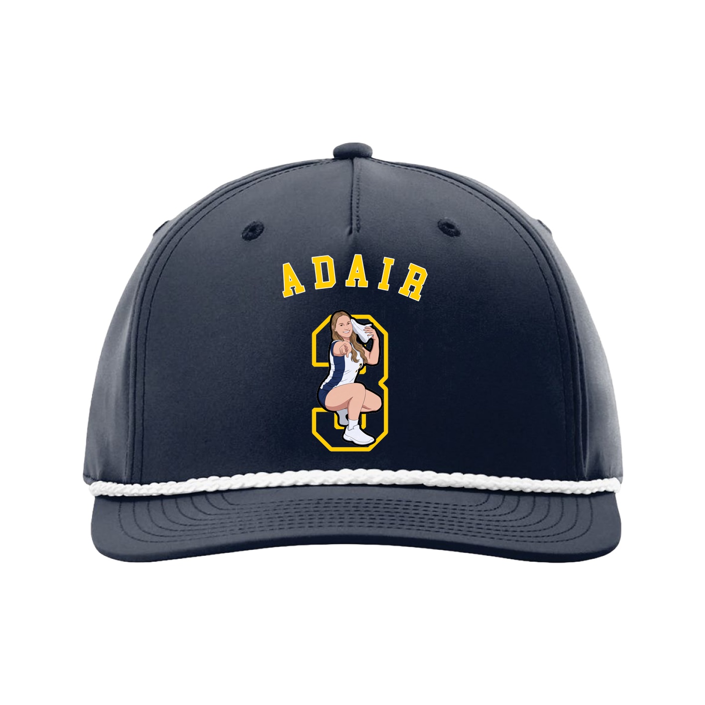 Five-Panel Classic Rope Cap — Shirsey Arch in Navy