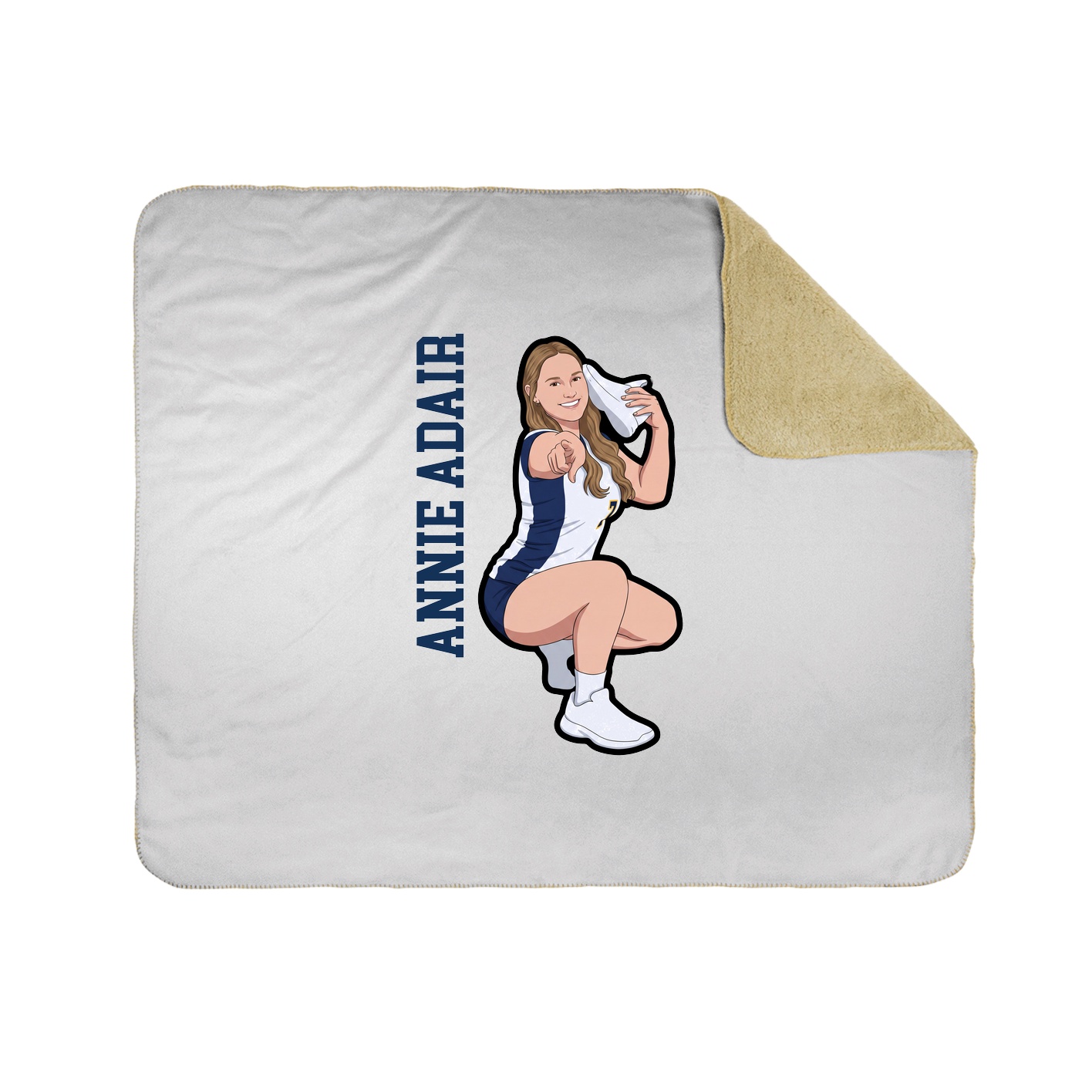 Throw Blanket — Name Vertical in White