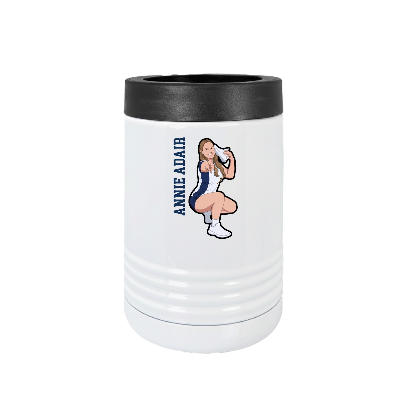 Beverage Holder — Name Vertical in White