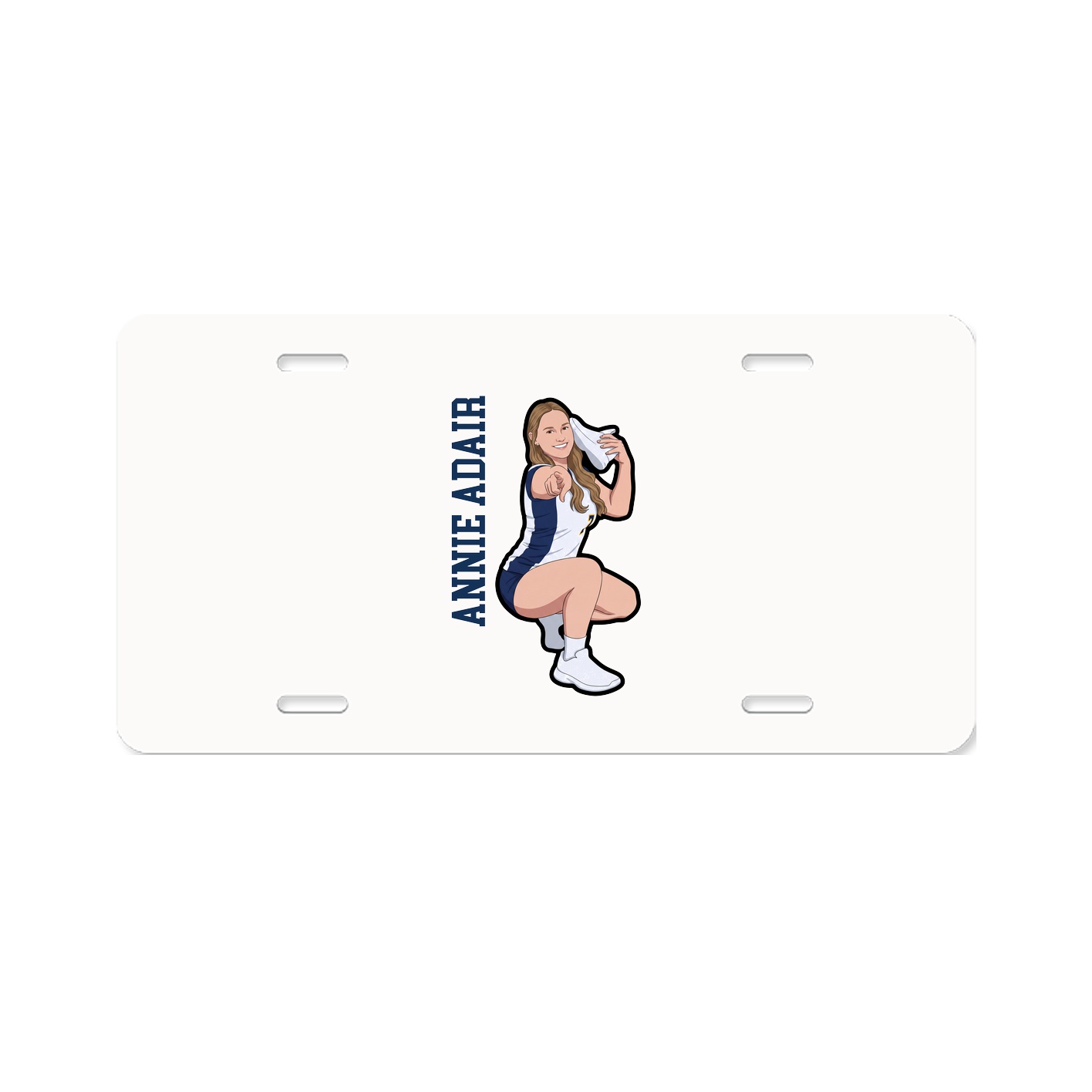 License Plate — Name Vertical in Classic