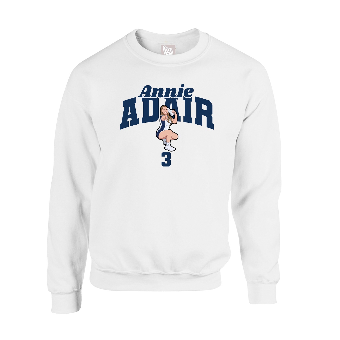 Fleece Crew — Signature Arch in White