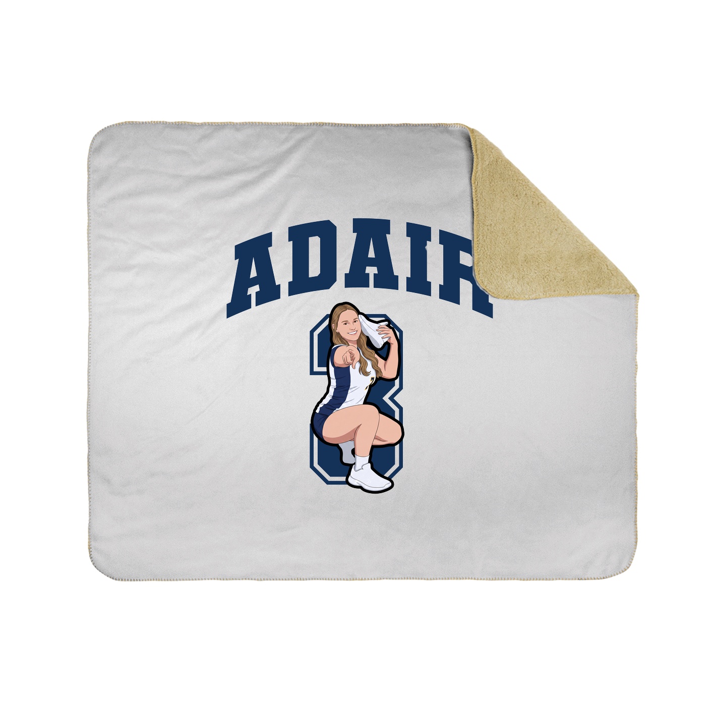 Throw Blanket — Number in White