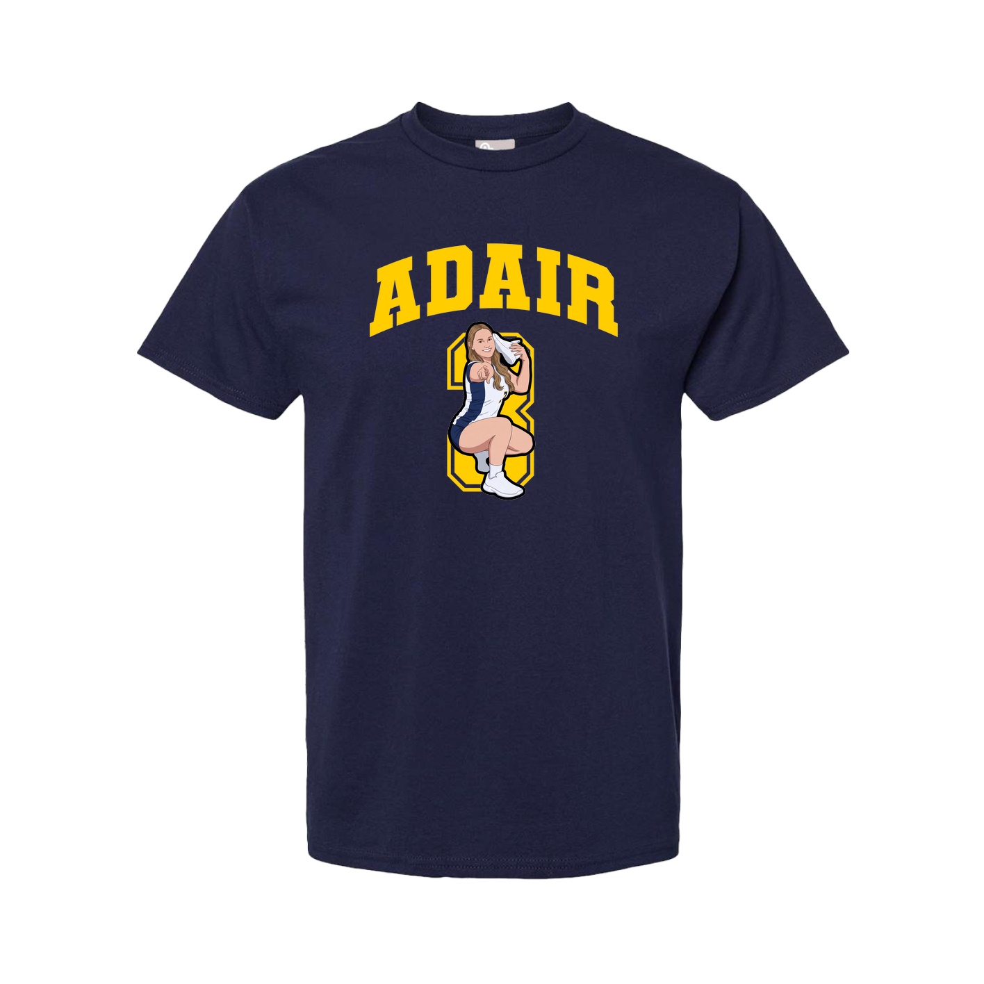 Youth Tee — Number in Navy