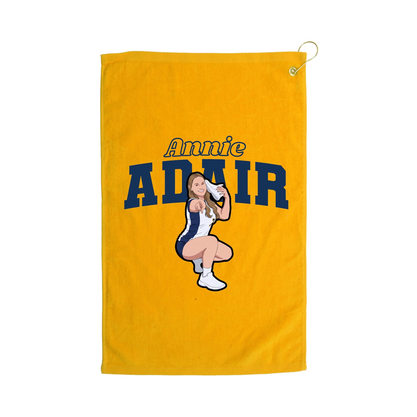 Golf Towel — Name Arch in Gold