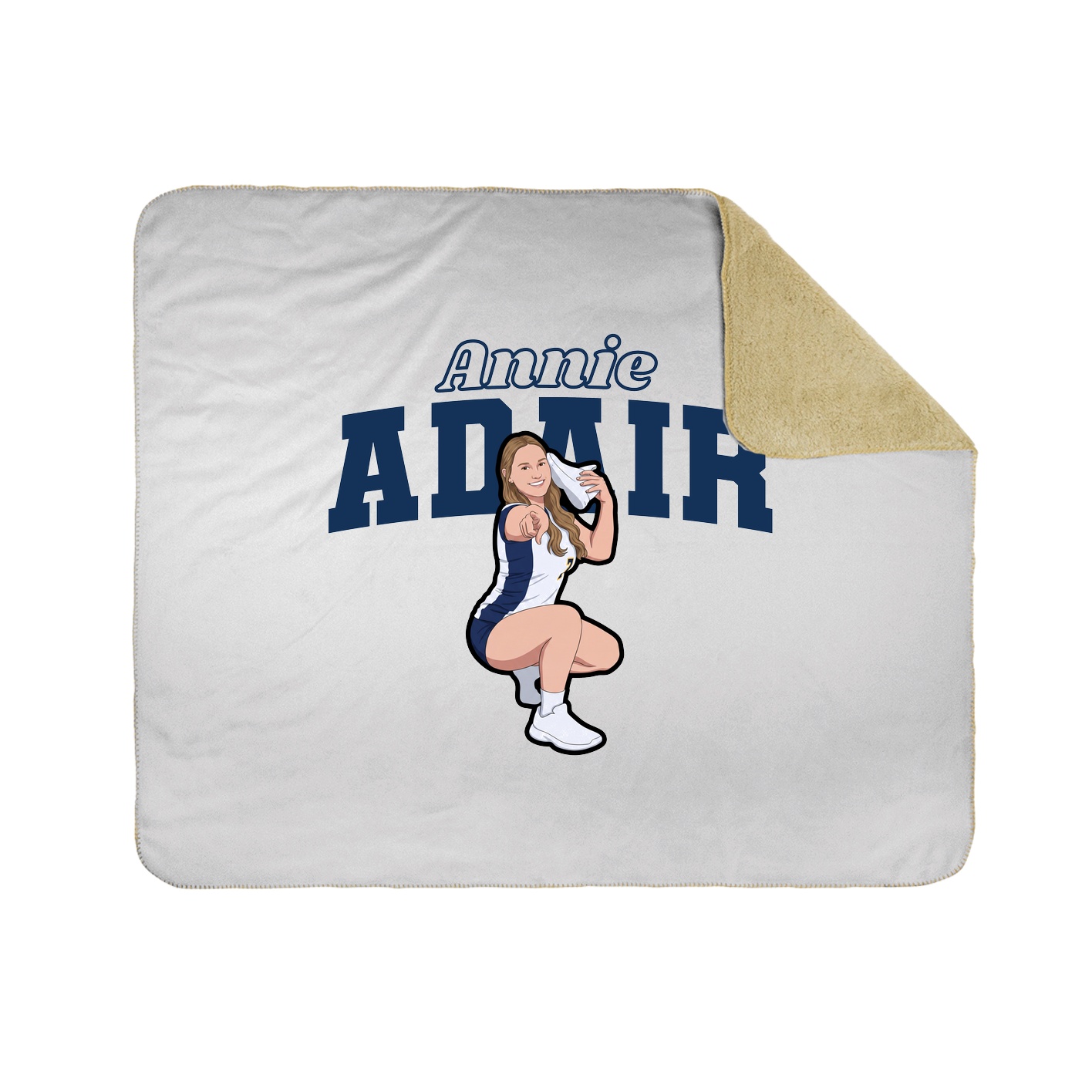 Throw Blanket — Name Arch in White