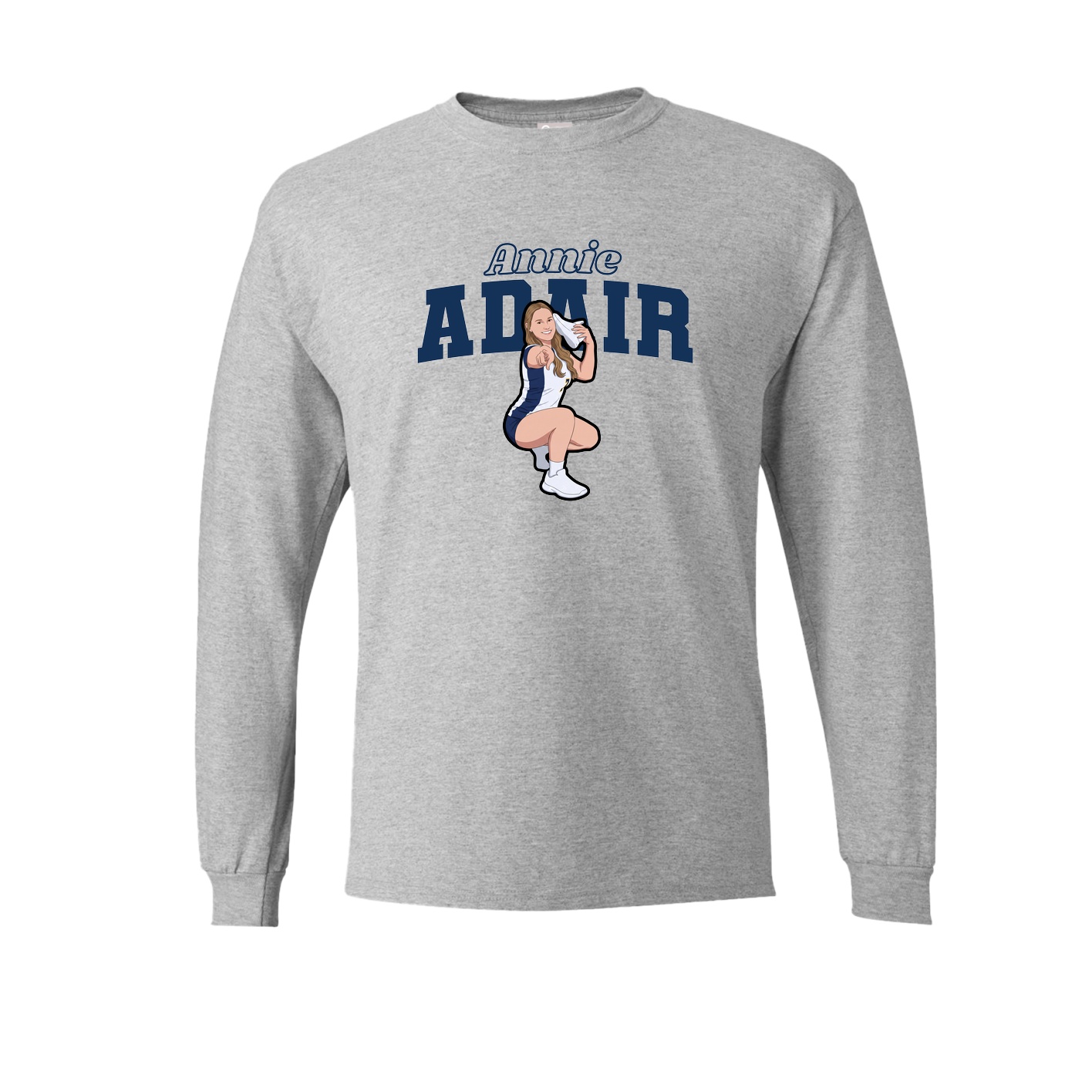 Long Sleeve Tee — Name Arch in Grey