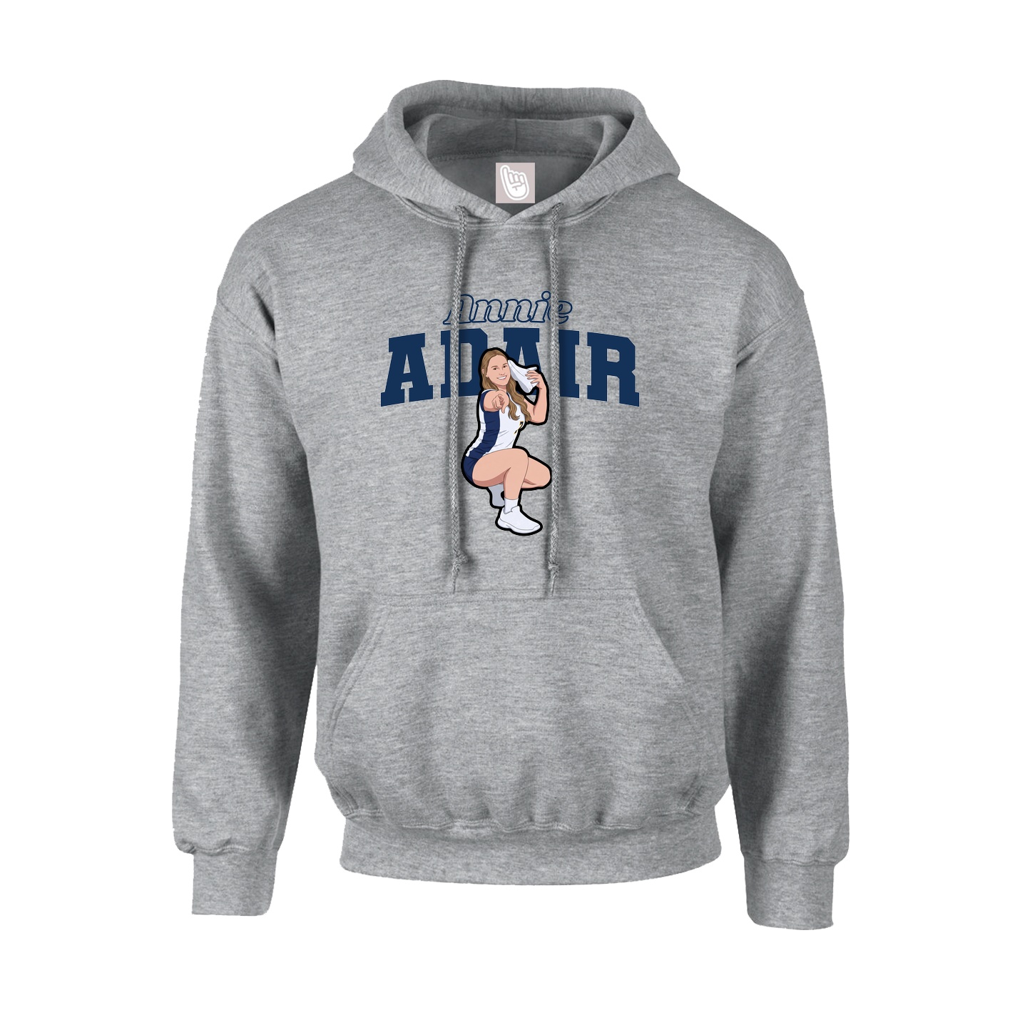 Hoodie — Name Arch in Grey