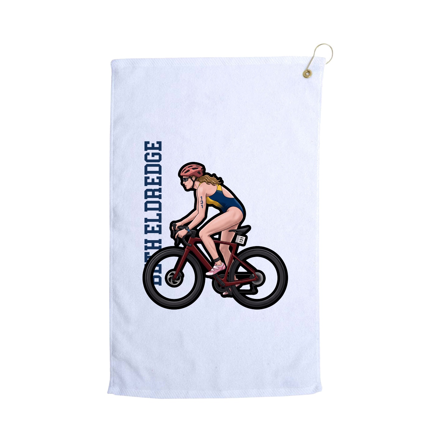 Golf Towel — Name Vertical in White