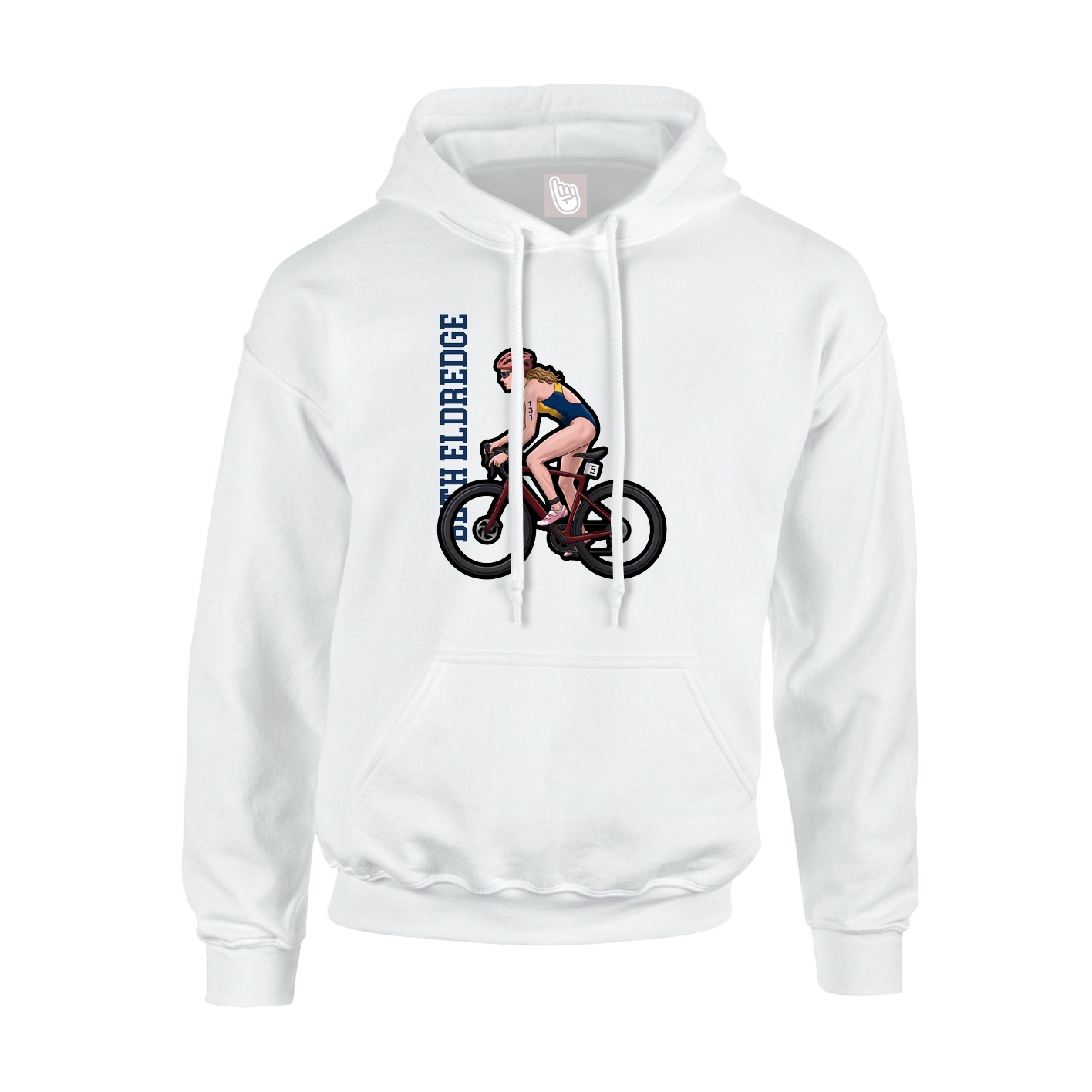 Hoodie — Name Vertical in White