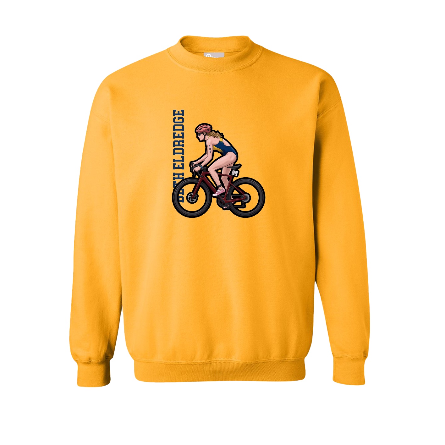 Fleece Crew — Name Vertical in Gold