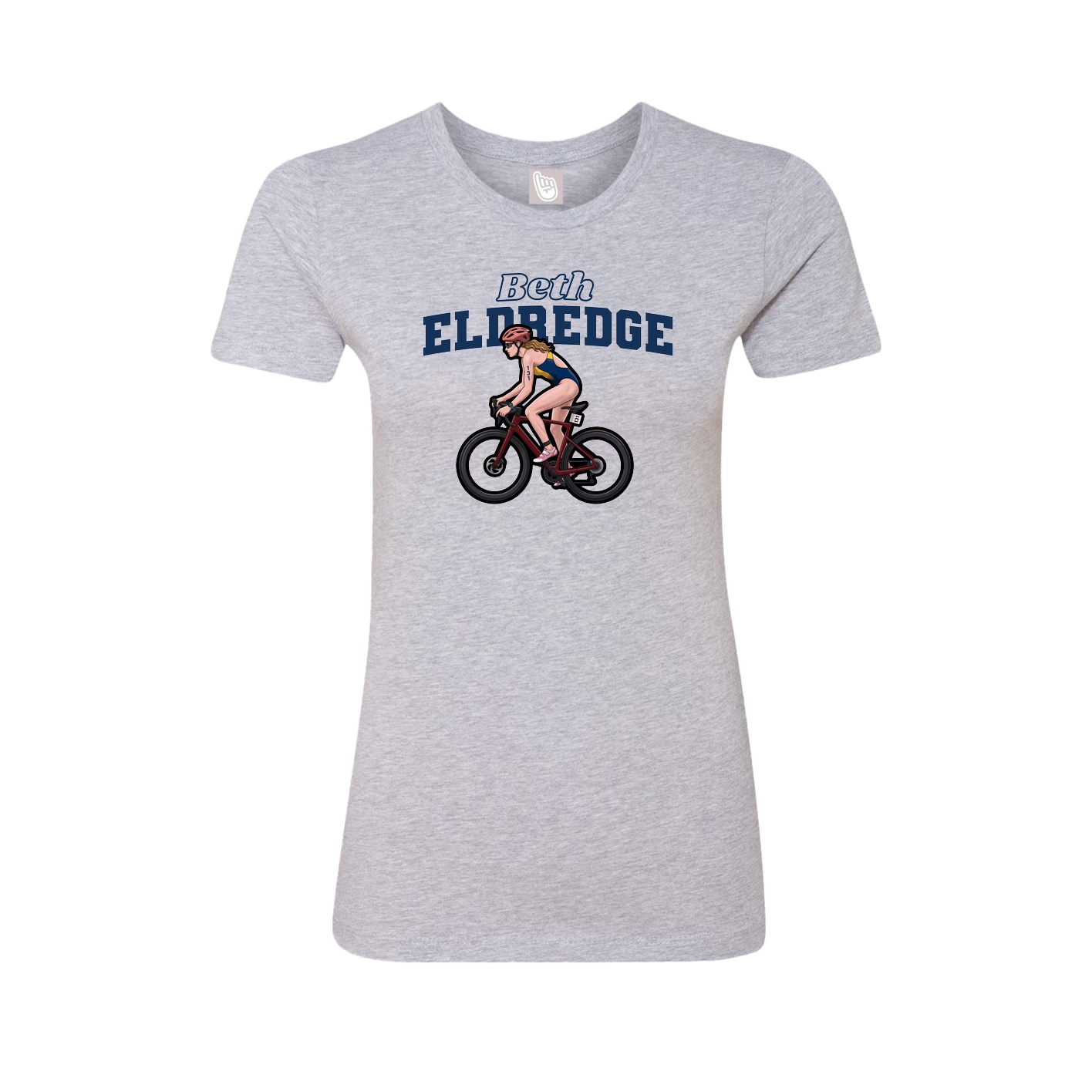 Fitted Women's Tee — Name Arch in Grey