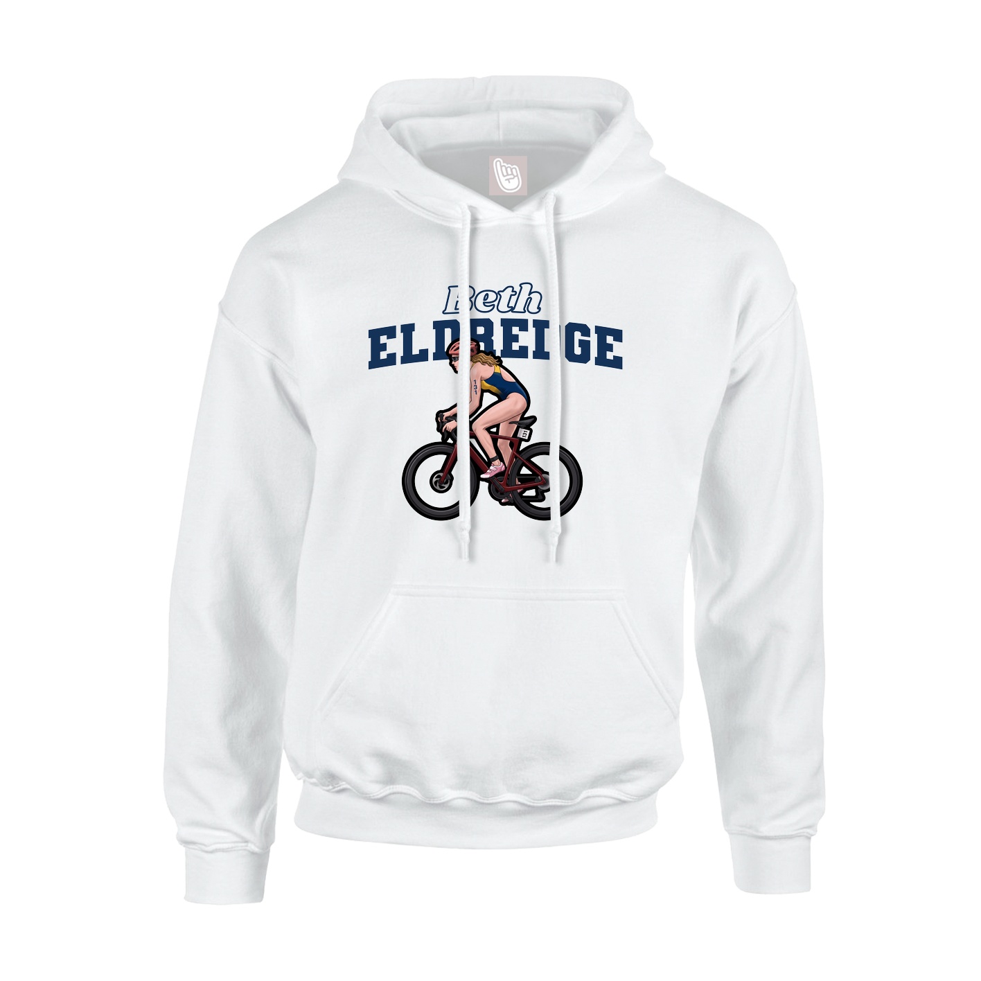 Youth Hoodie — Name Arch in White