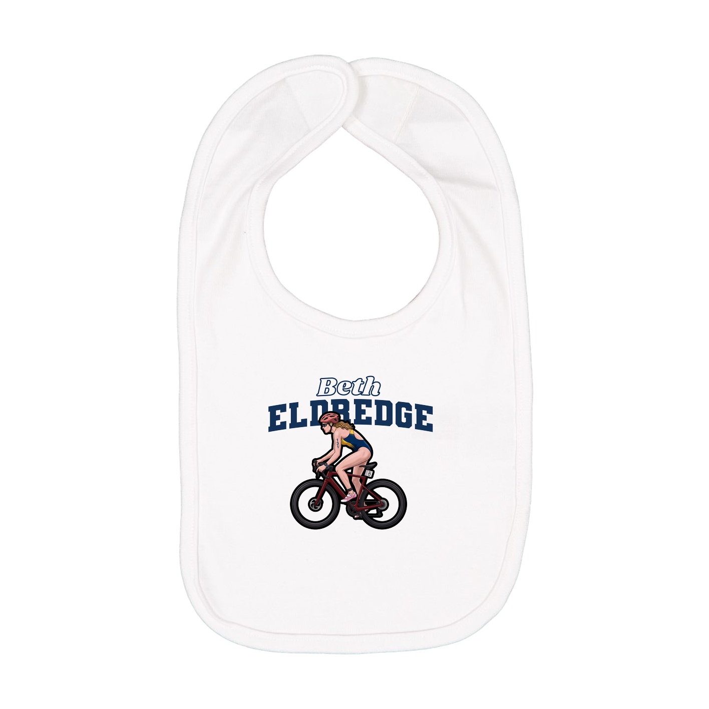 Infant Bib — Name Arch in White