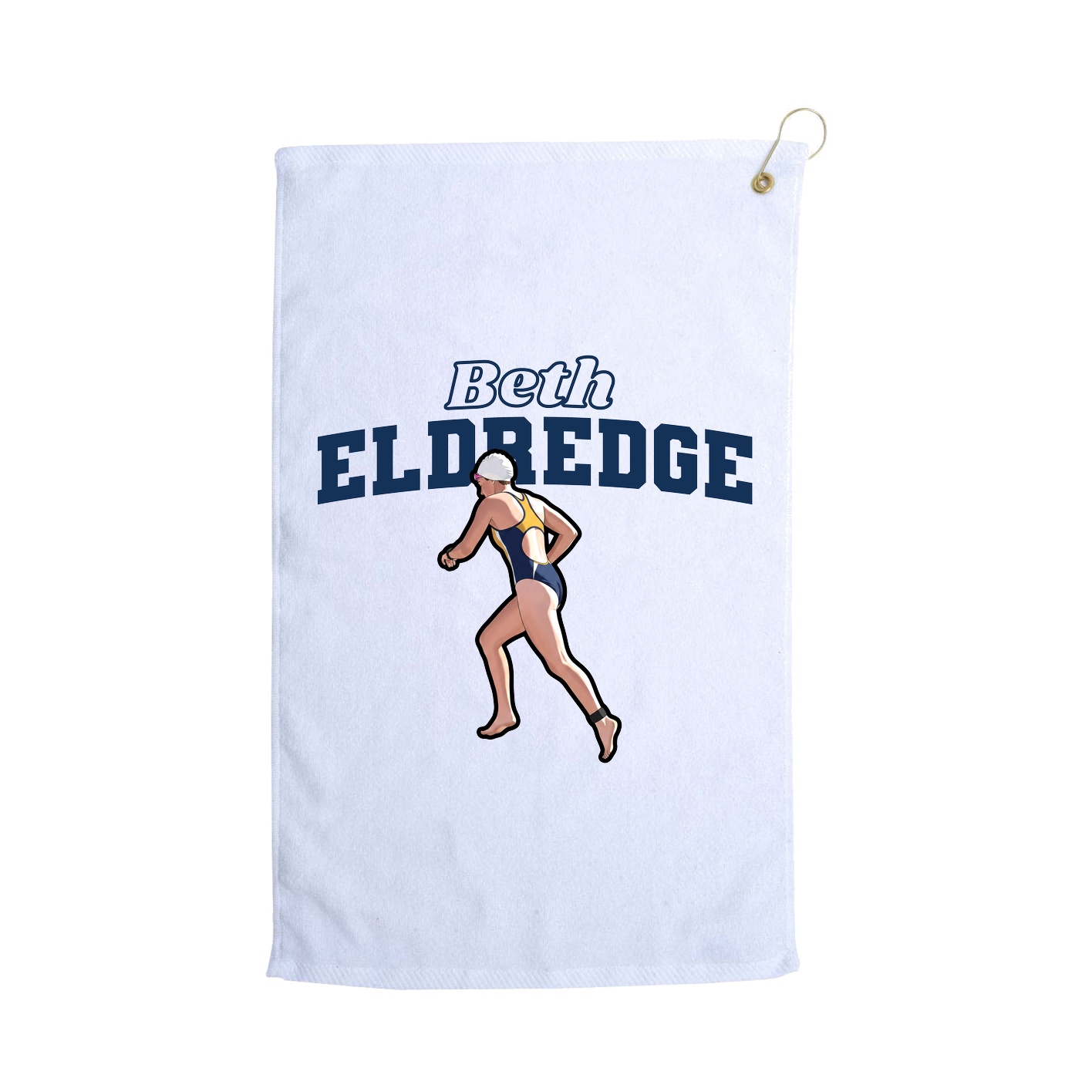 Golf Towel — Name Arch in White