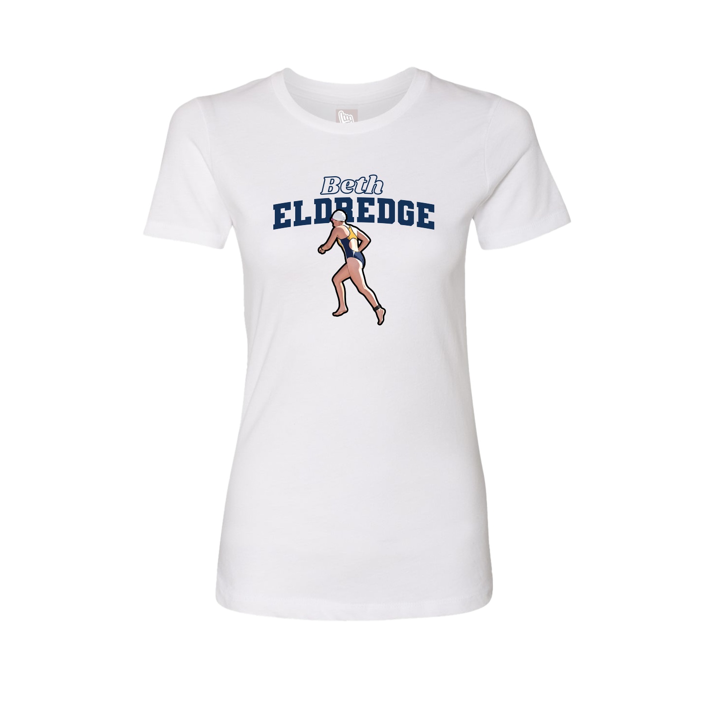 Fitted Women's Tee — Name Arch in White