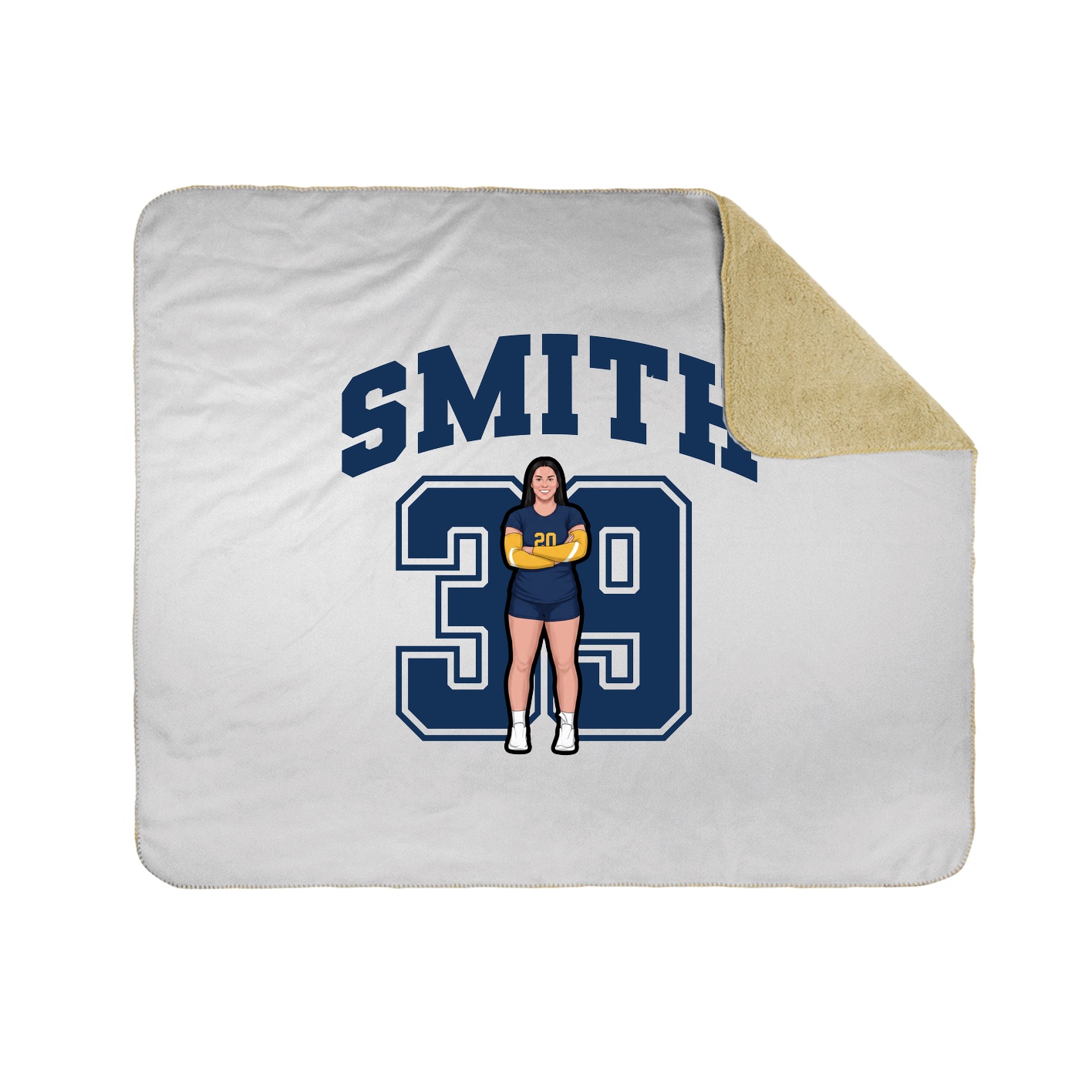 Throw Blanket — Number in White