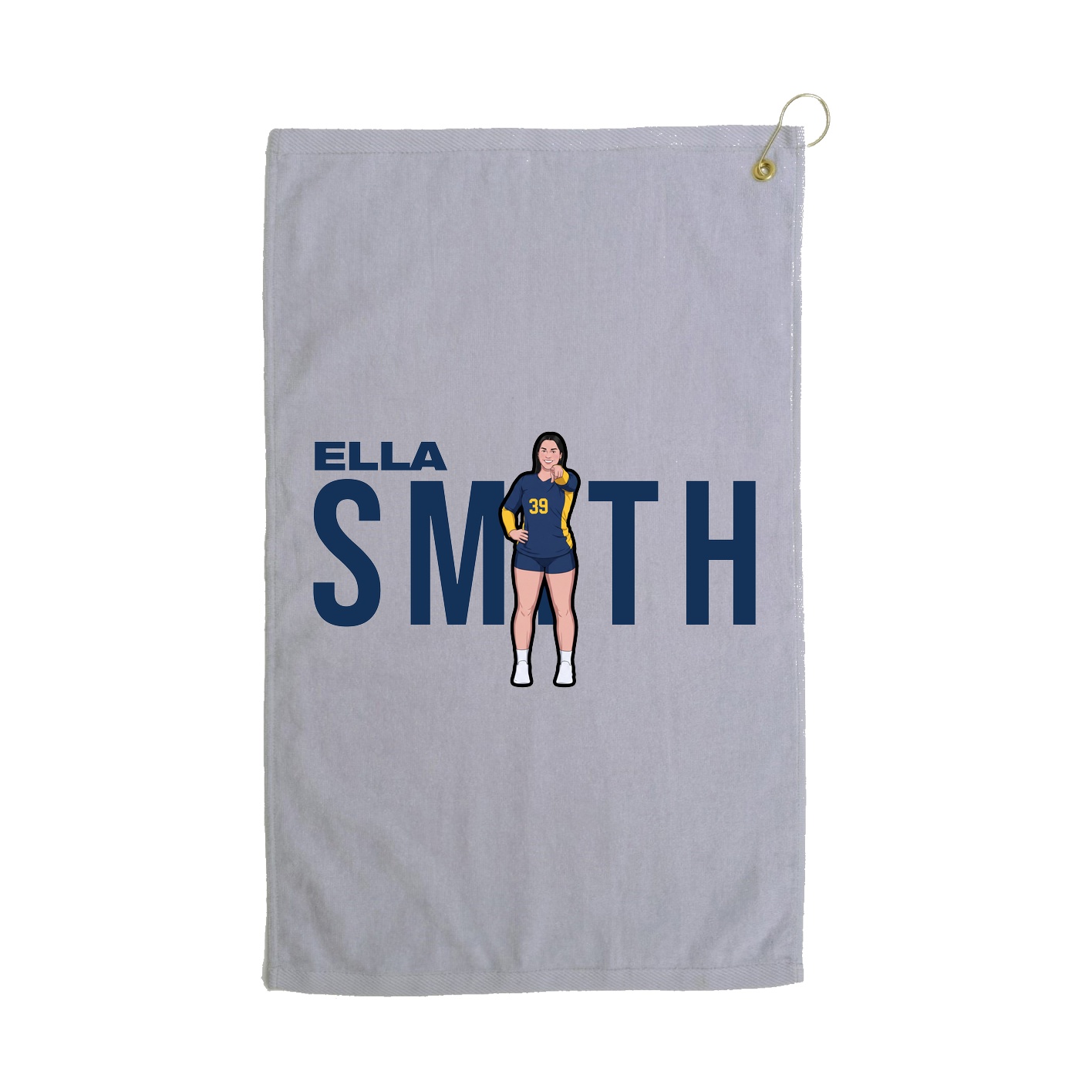 Golf Towel — Player Name in Grey