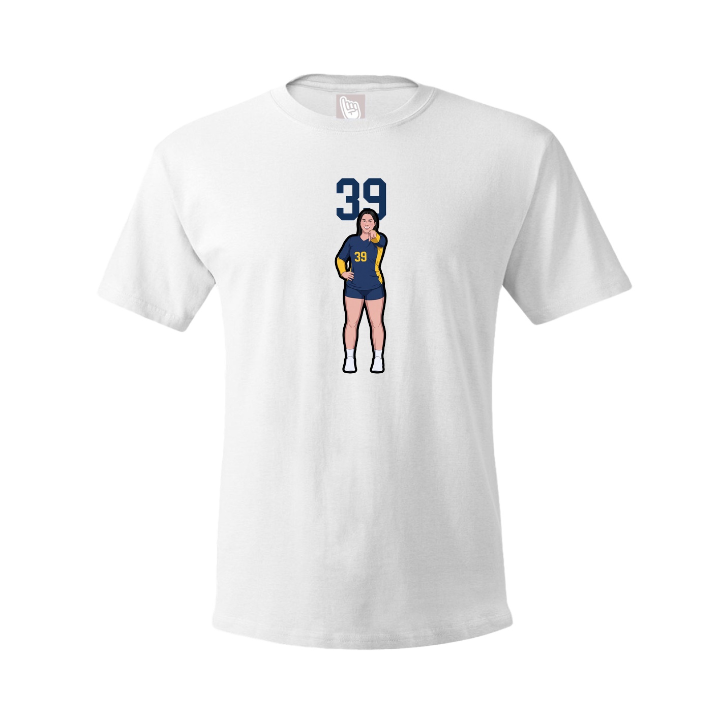 Youth Tee — Number Top in White
