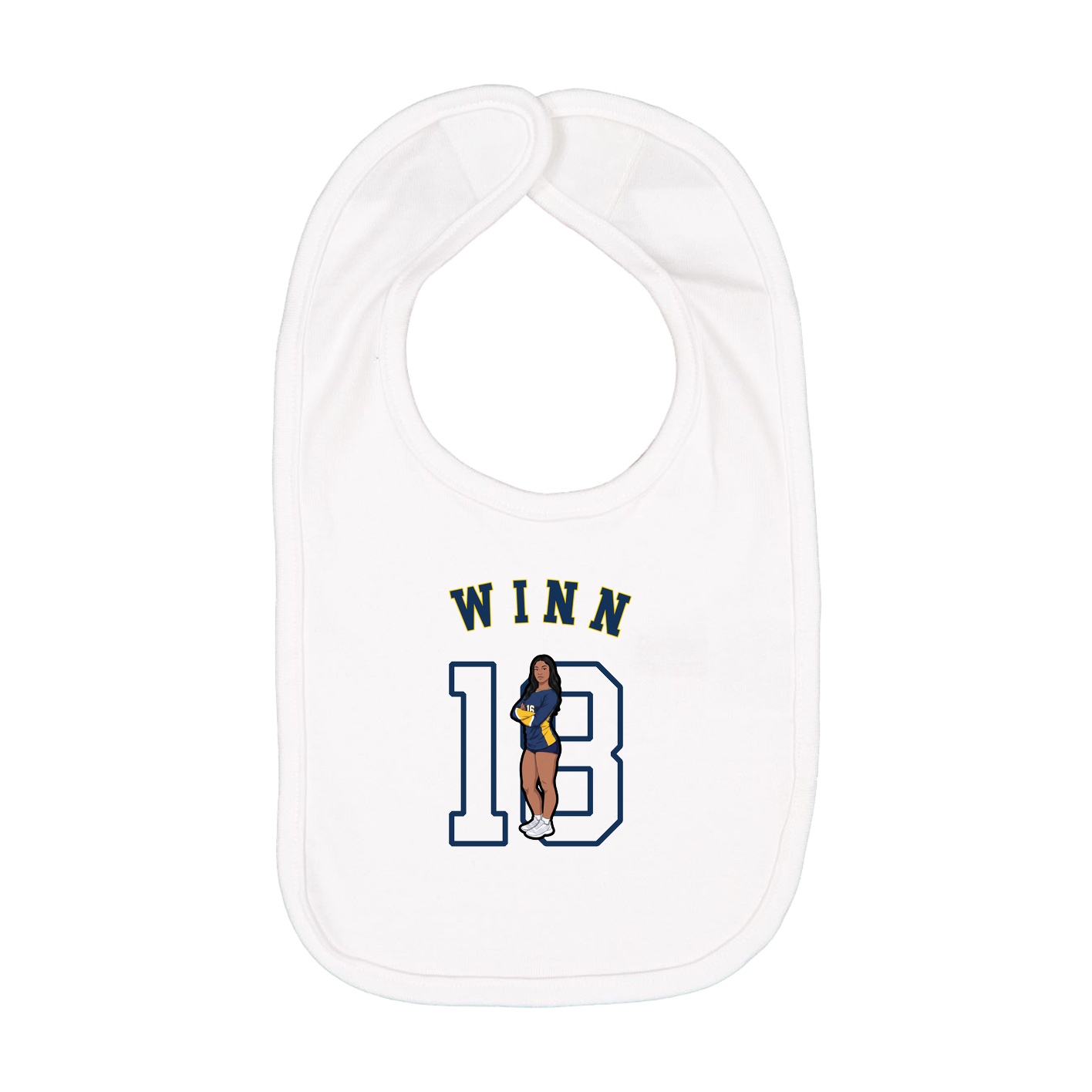 Infant Bib — Shirsey Arch in White