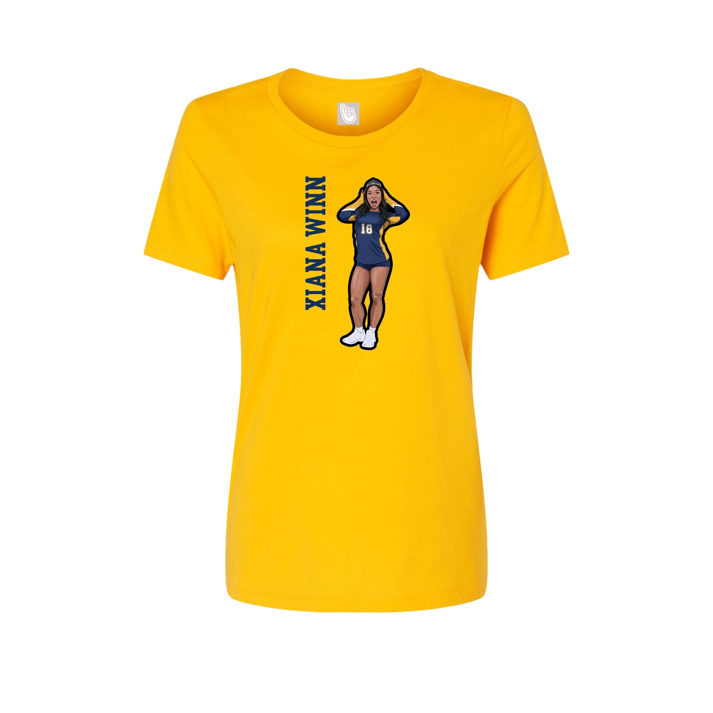 Fitted Women's Tee — Name Vertical in Gold