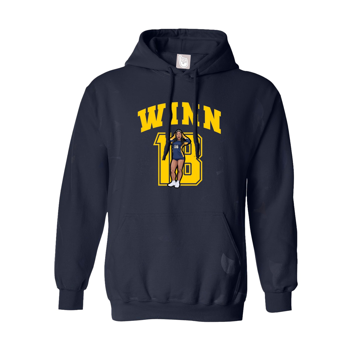 Youth Hoodie — Number in Navy