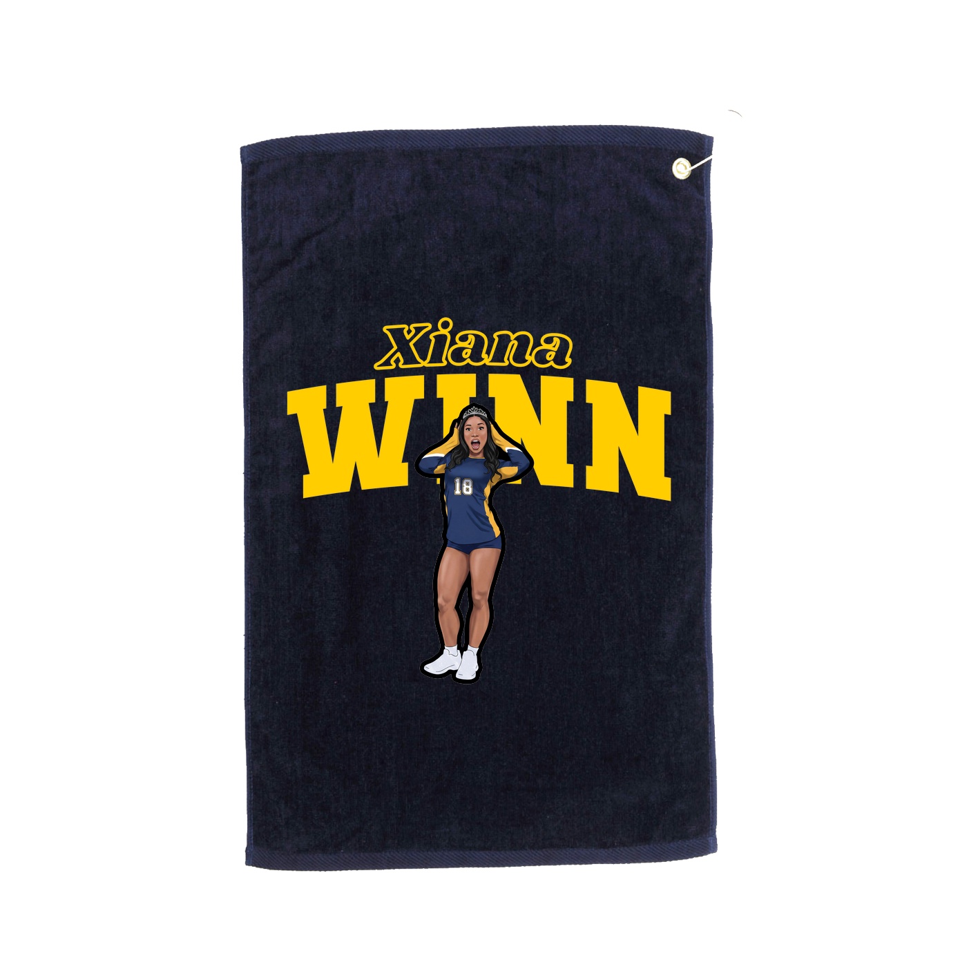 Golf Towel — Name Arch in Navy