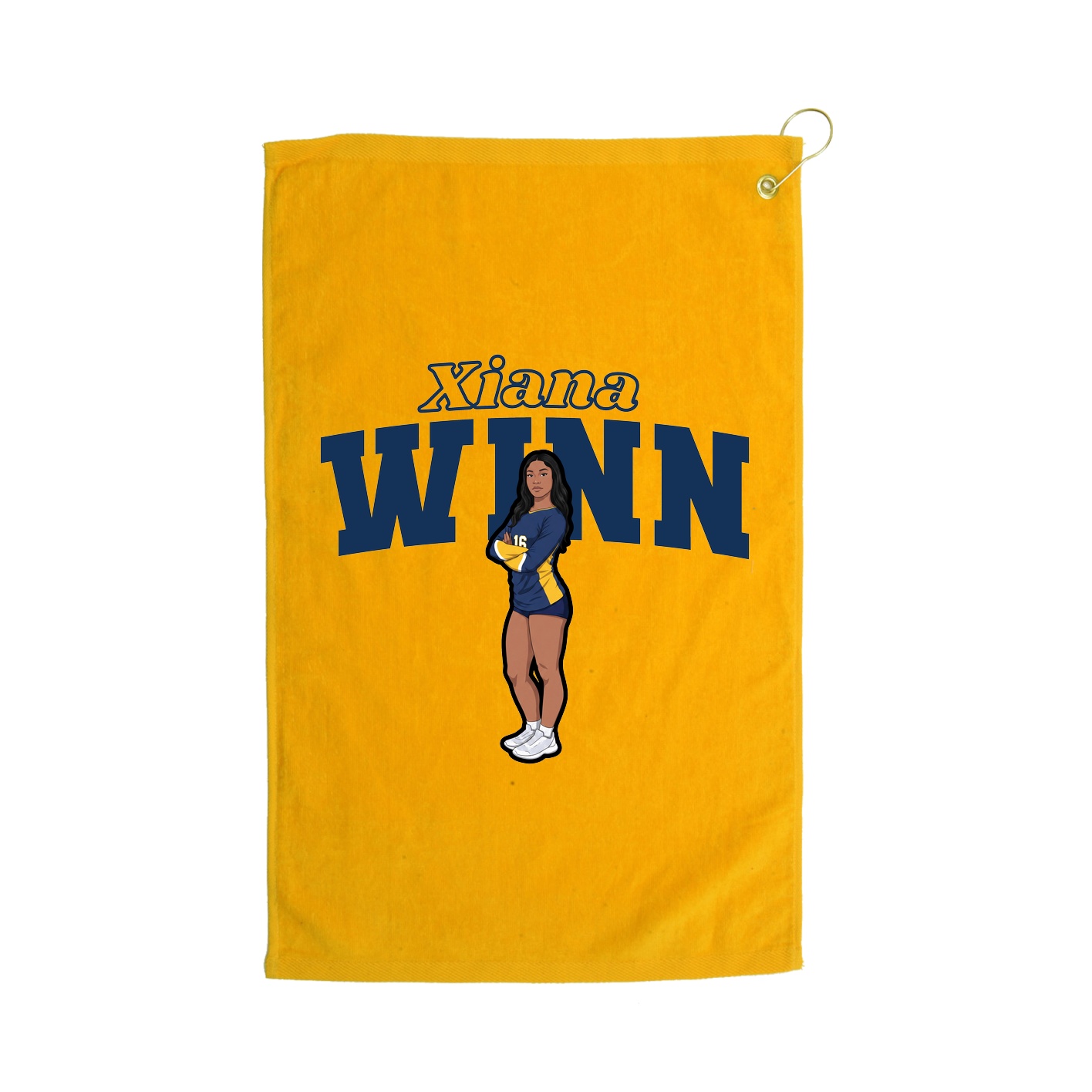 Golf Towel — Name Arch in Gold