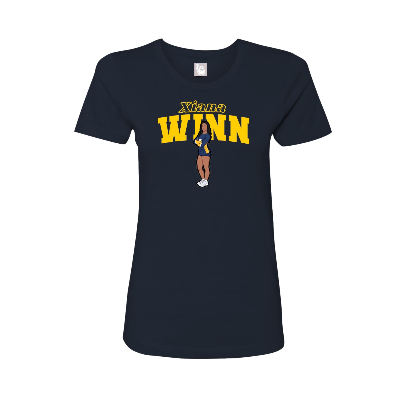 Fitted Women's Tee — Name Arch in Navy