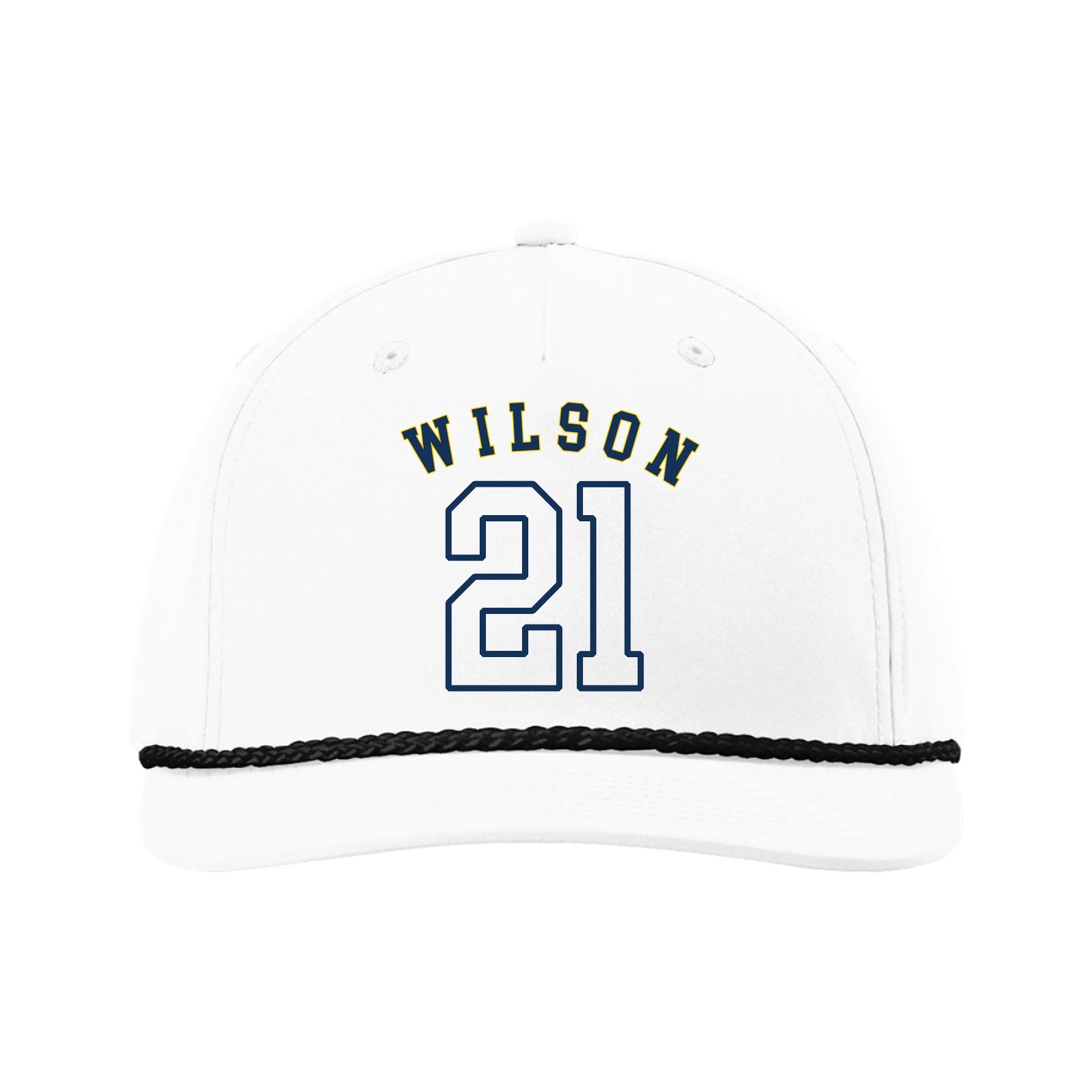 Five-Panel Classic Rope Cap — Shirsey Arch in White