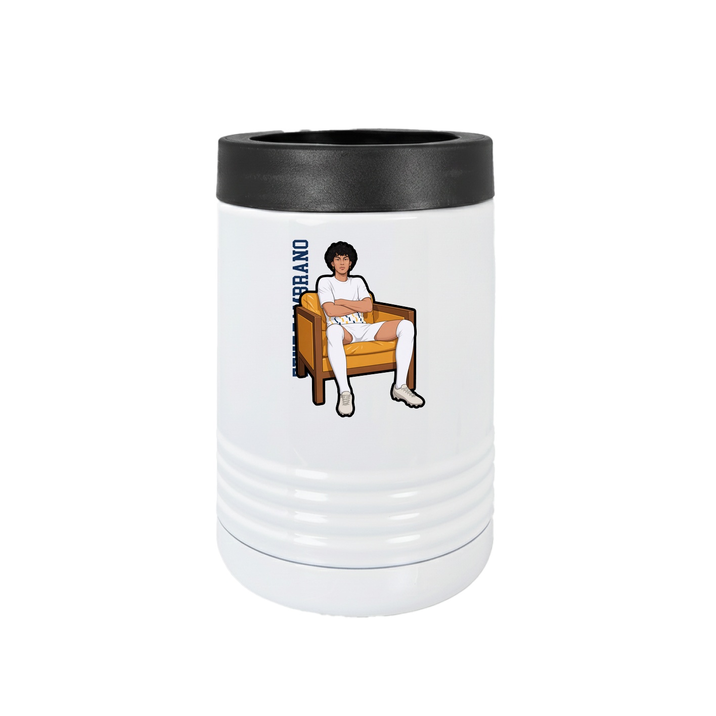 Beverage Holder — Name Vertical in White