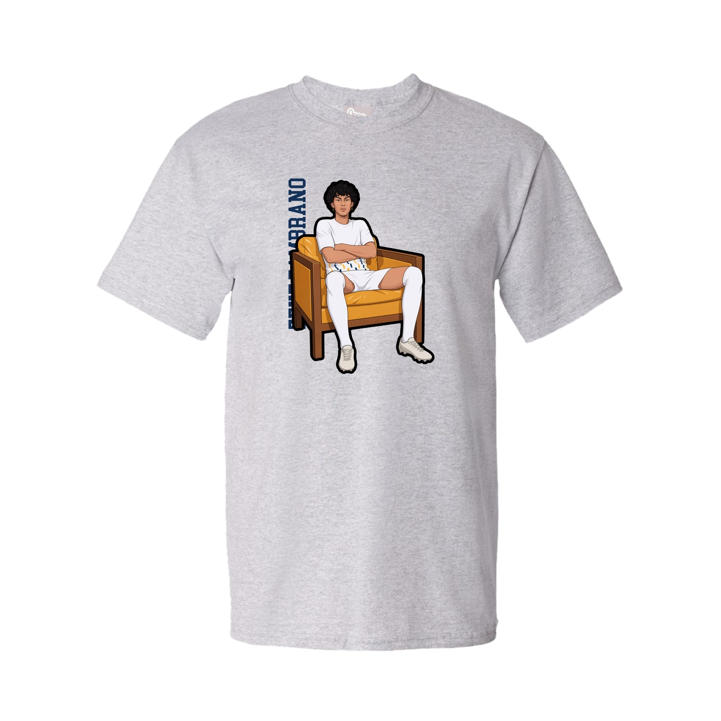 Tee — Name Vertical in Grey