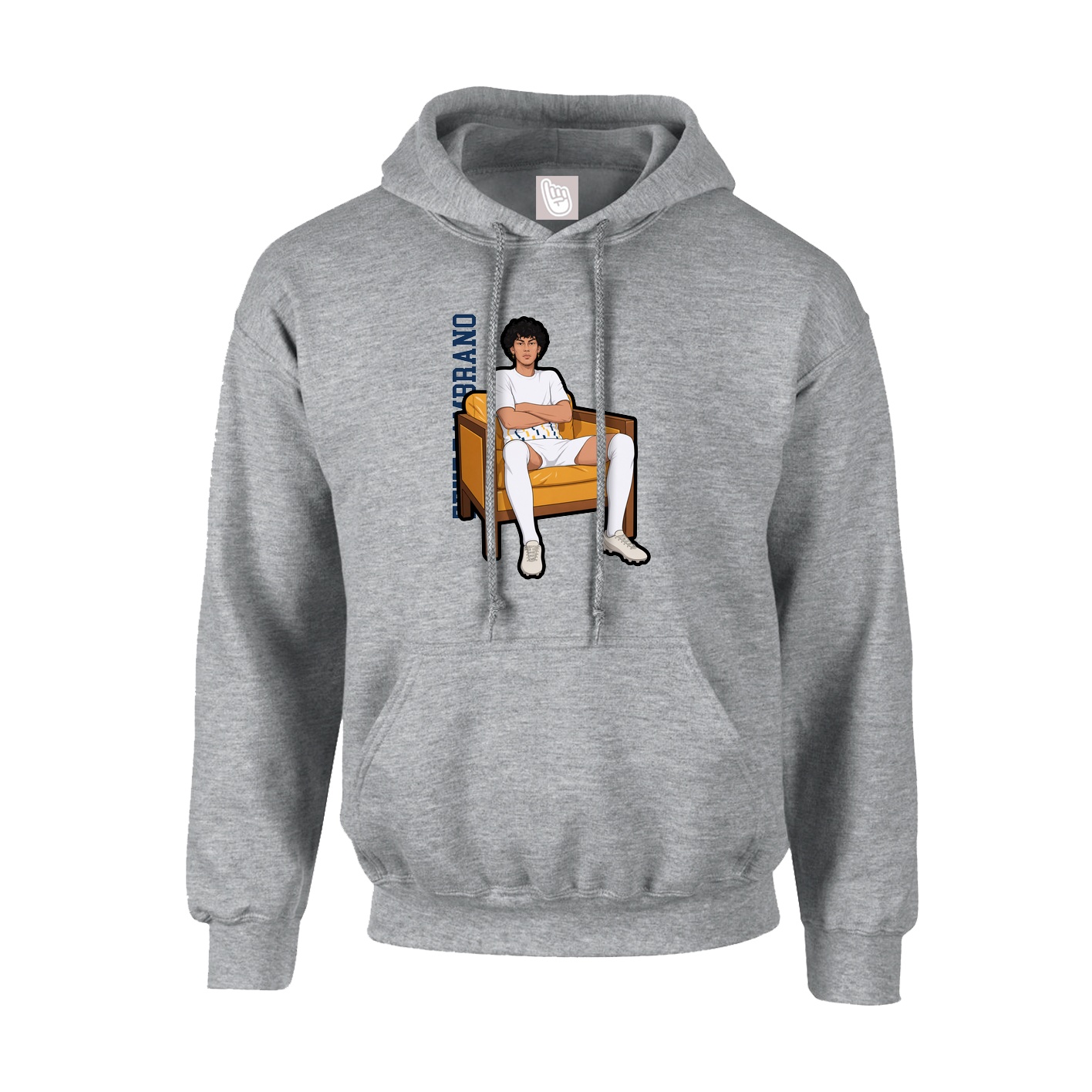 Youth Hoodie — Name Vertical in Grey