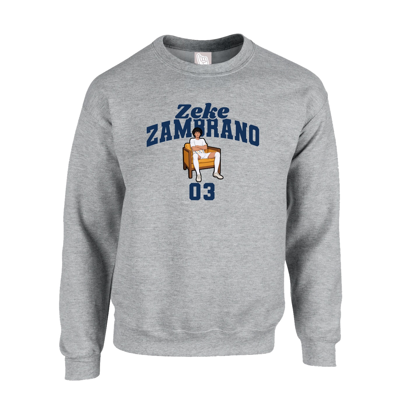 Fleece Crew — Signature Arch in Grey