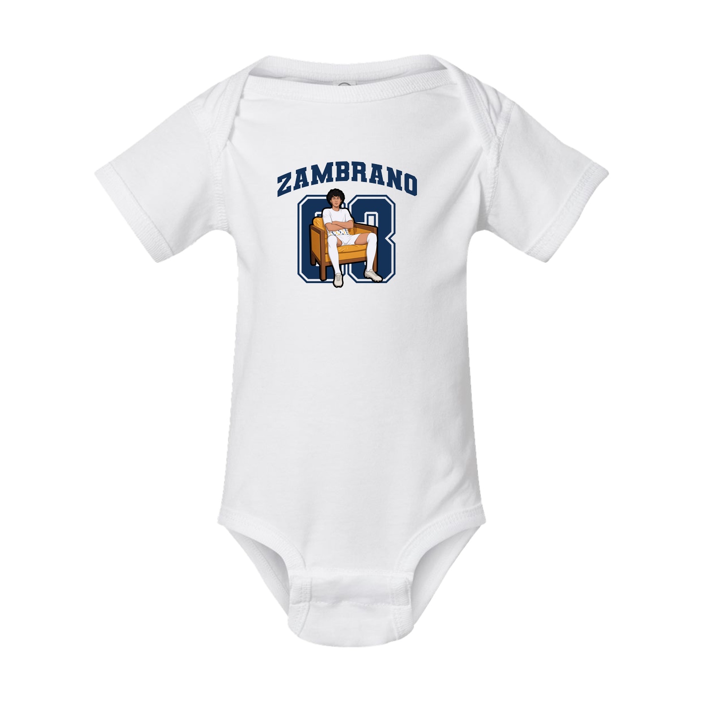 Baby Onesie — Number in White