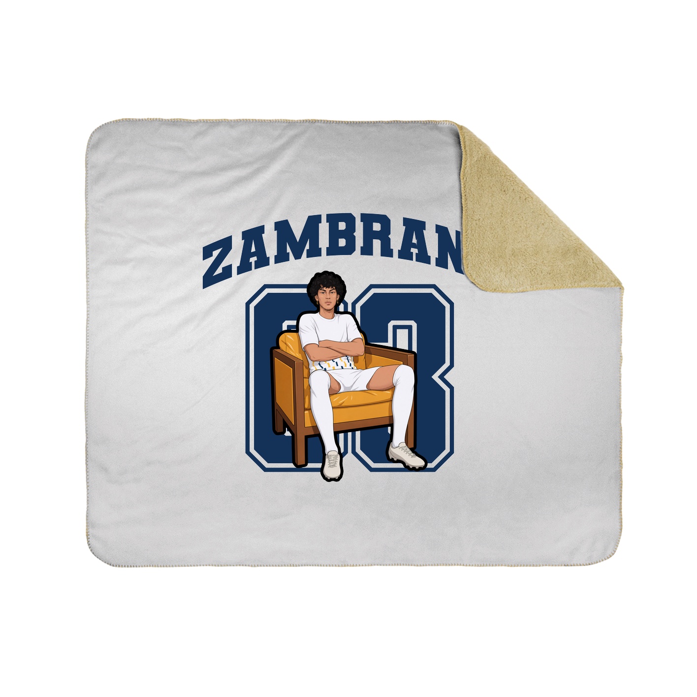 Throw Blanket — Number in White