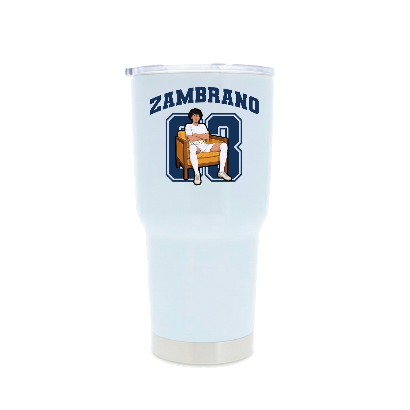 30oz Stainless Steel Tumbler — Number in White