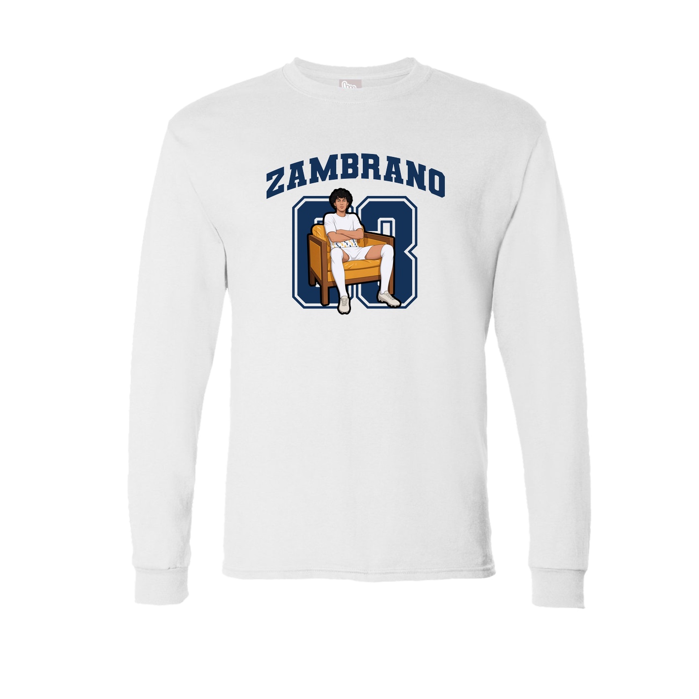 Long Sleeve Tee — Number in White