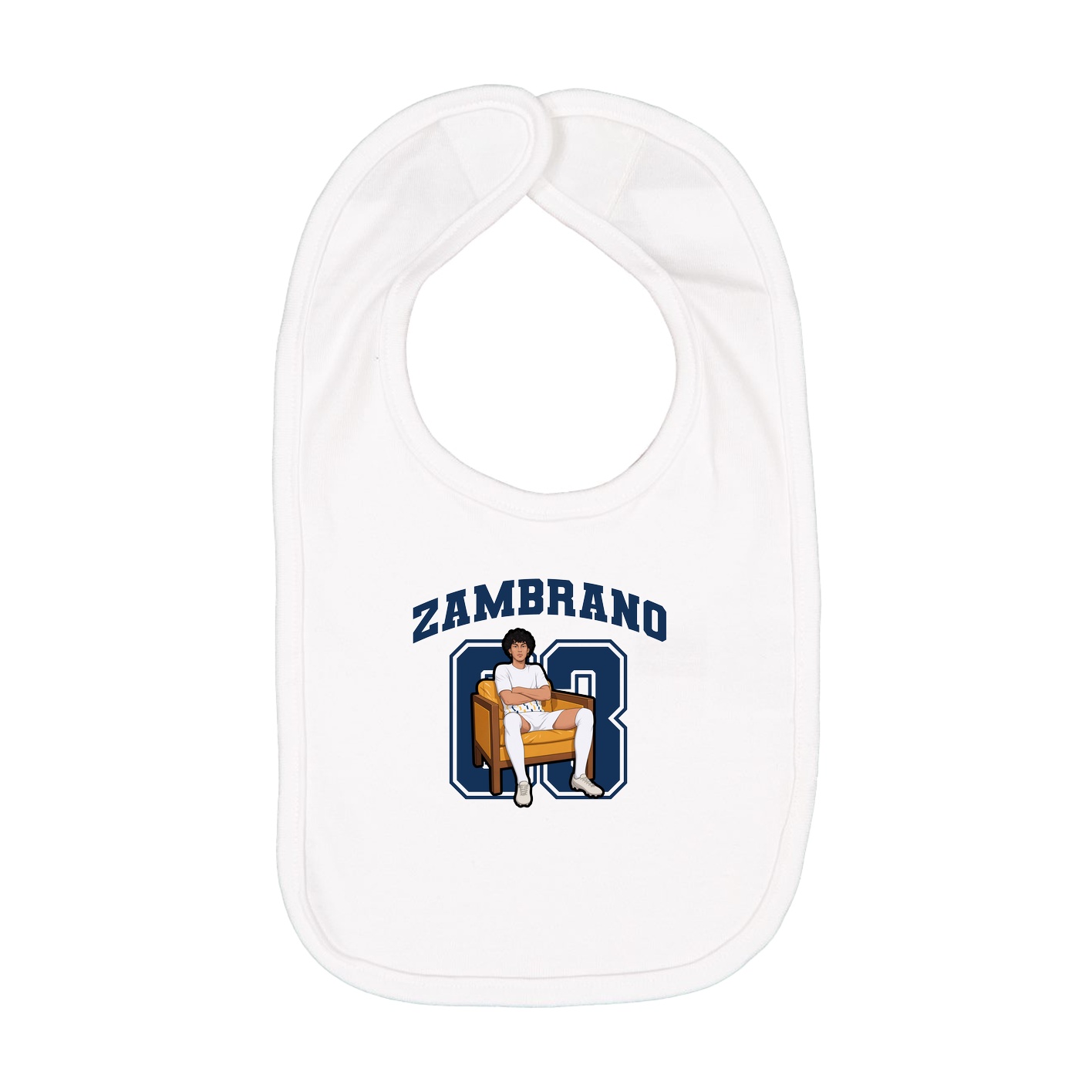 Infant Bib — Number in White