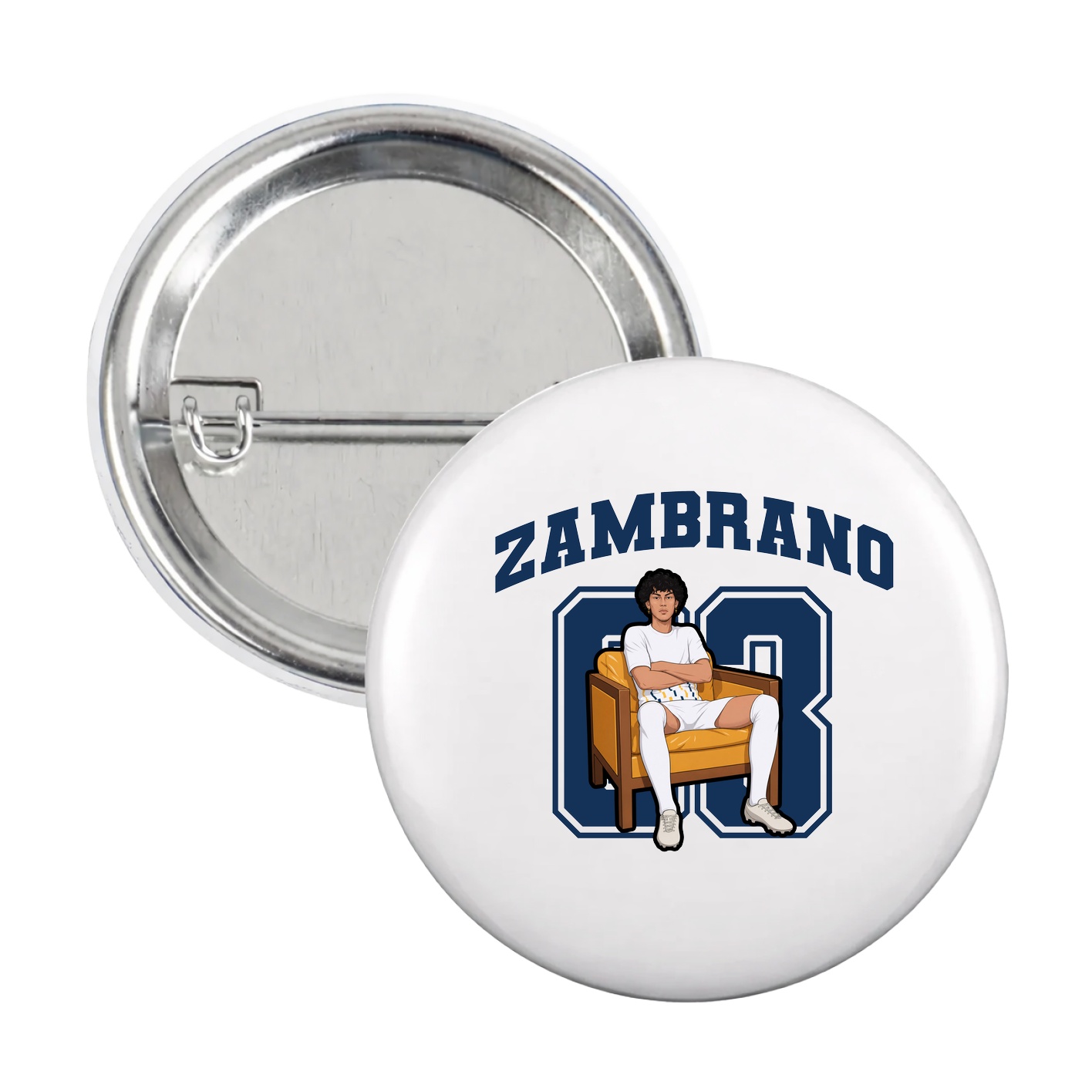 Game Day Button — Number in White
