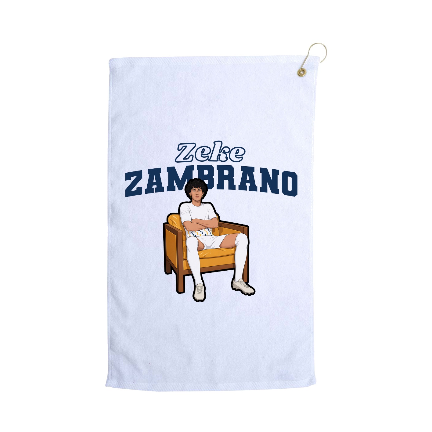 Golf Towel — Name Arch in White