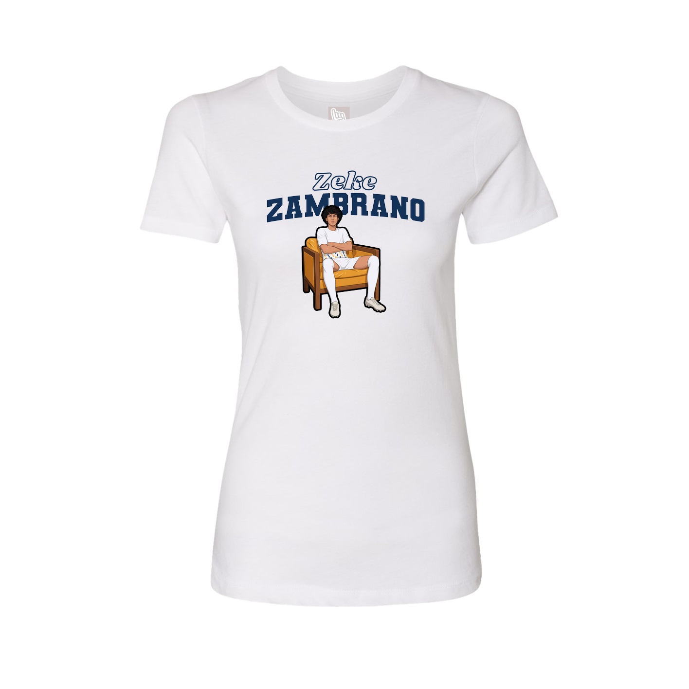 Fitted Women's Tee — Name Arch in White