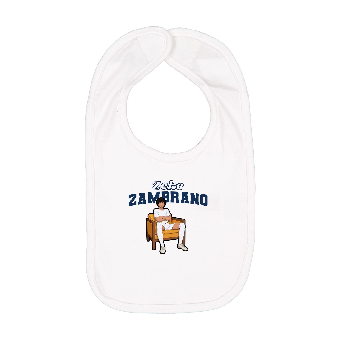 Infant Bib — Name Arch in White