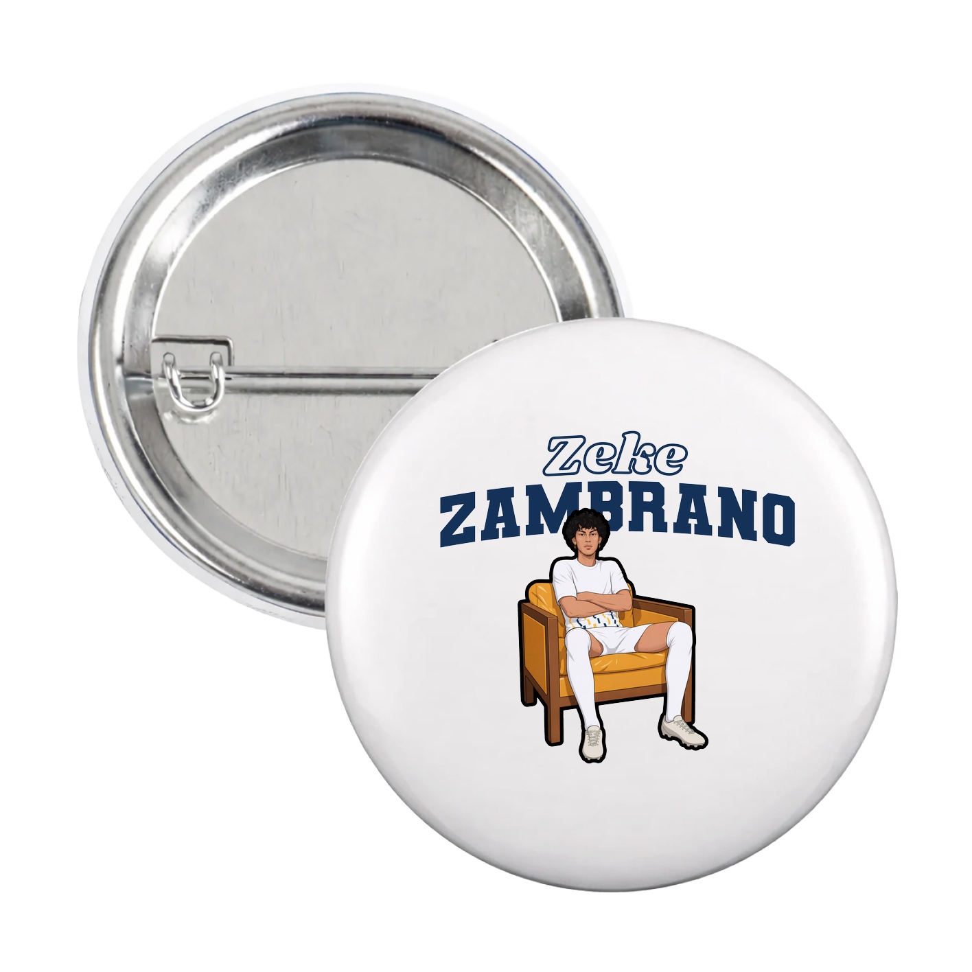 Game Day Button — Name Arch in White