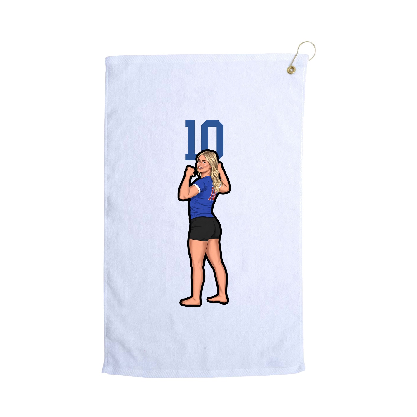 Golf Towel — Number Top in White