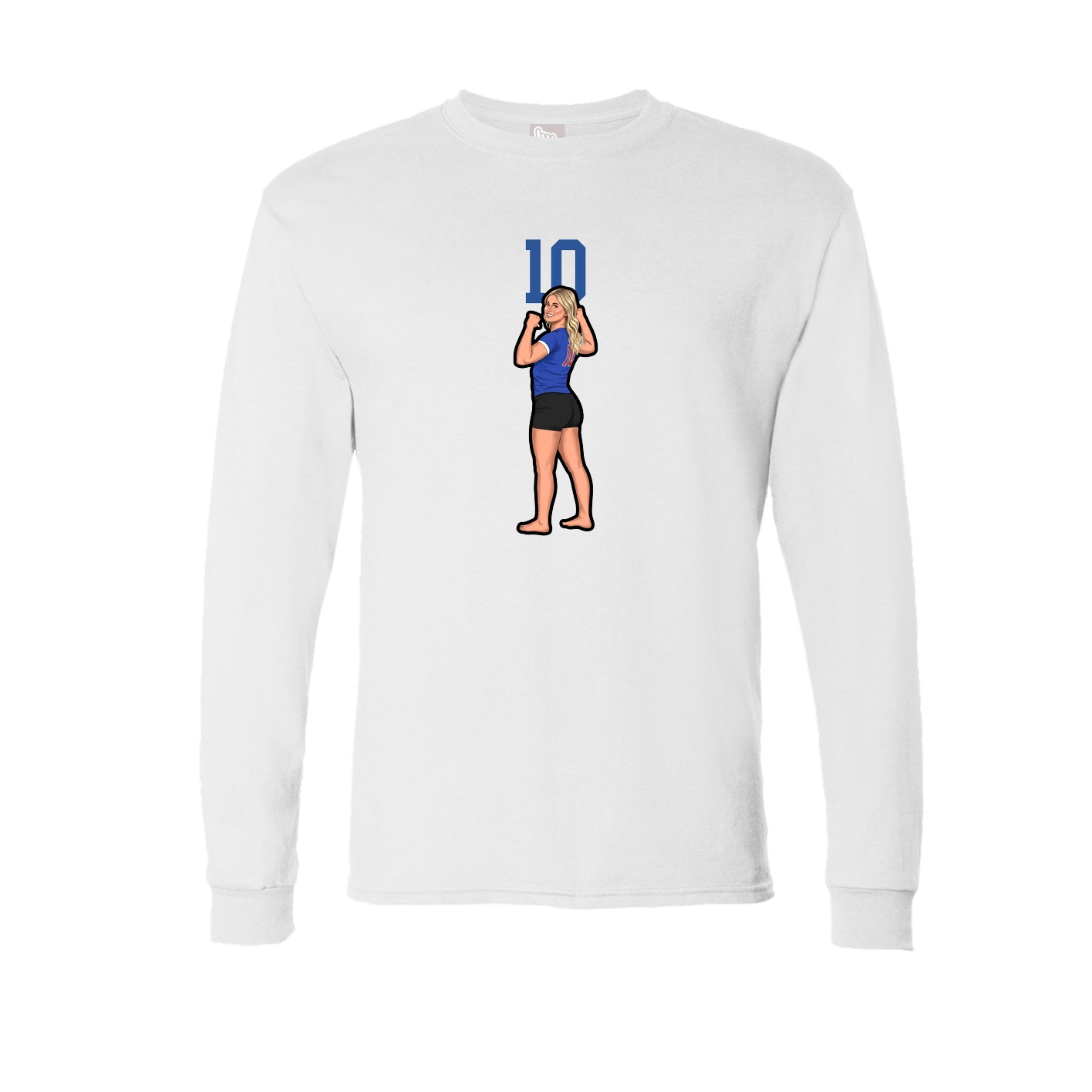 Long Sleeve Tee — Number Top in White