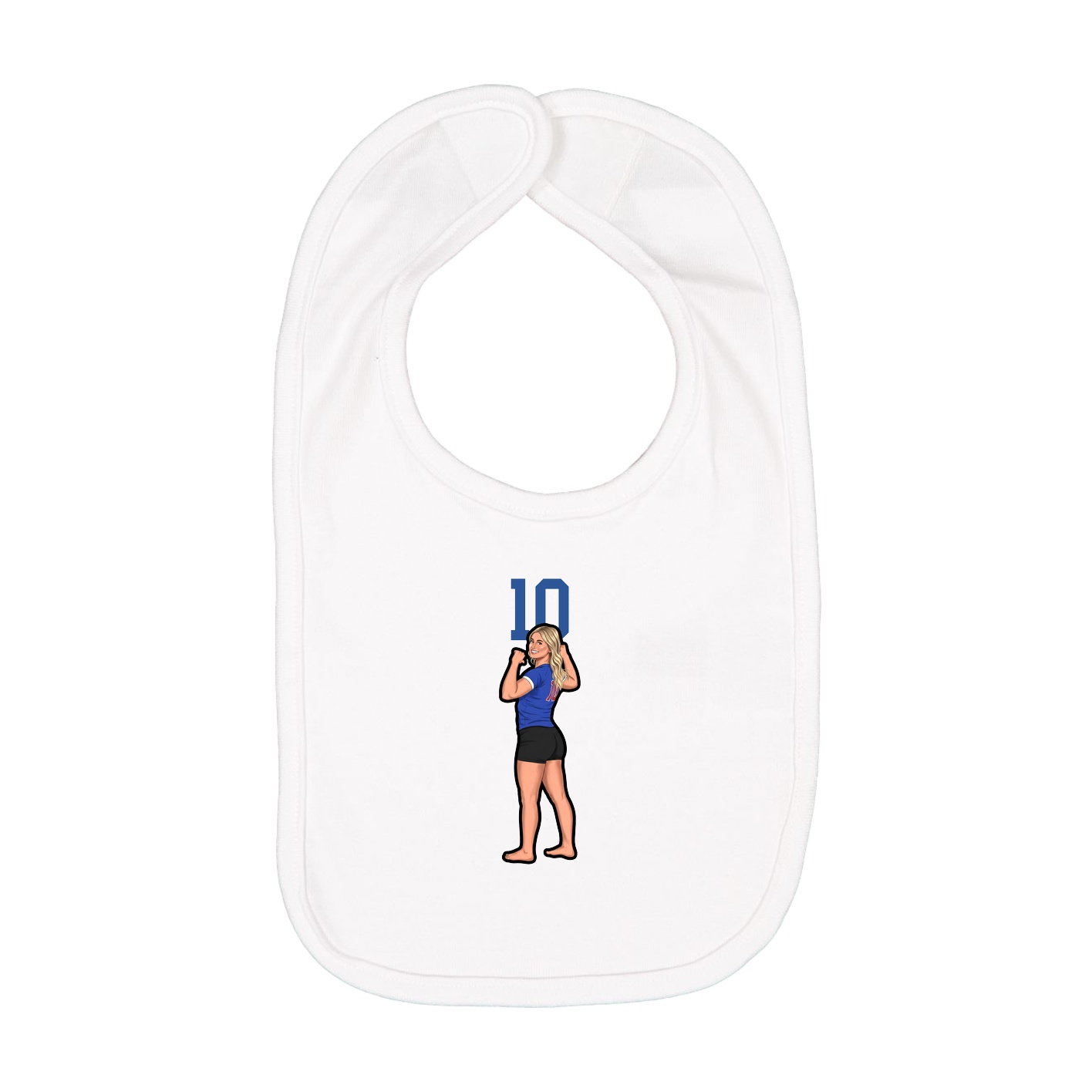 Infant Bib — Number Top in White