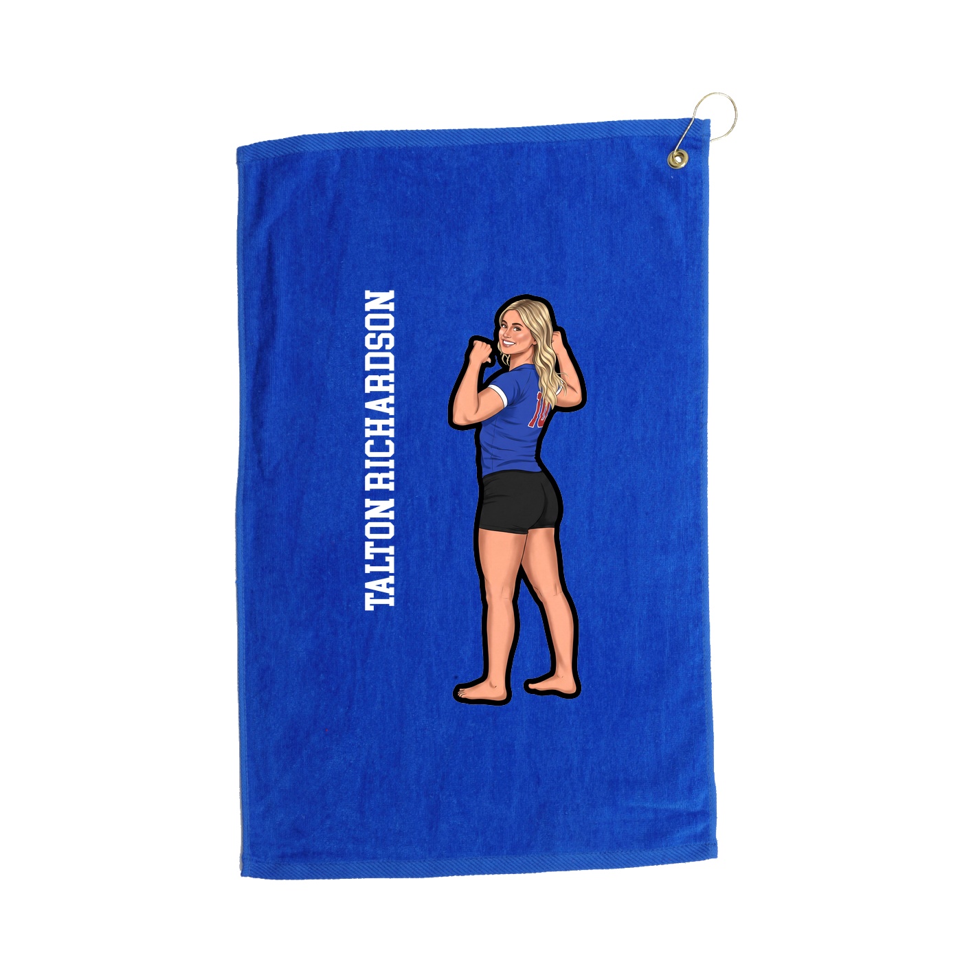Golf Towel — Name Vertical in Royal