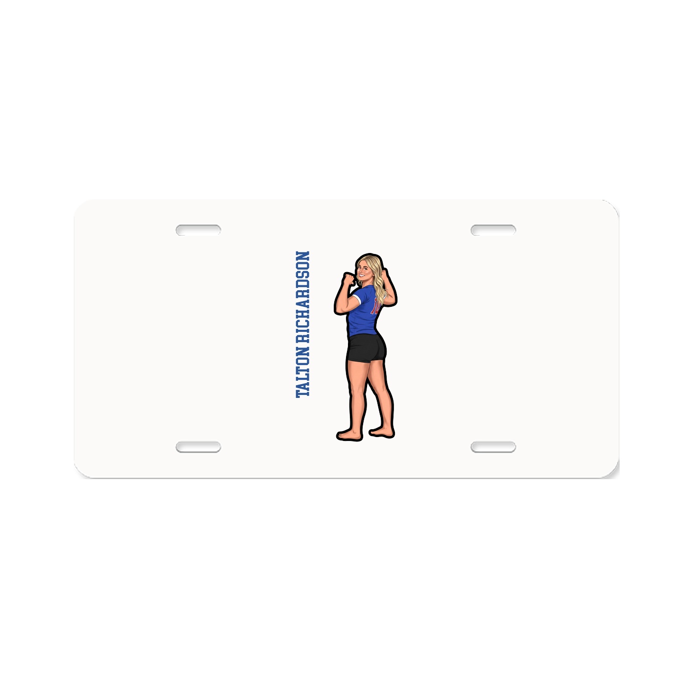License Plate — Name Vertical in Classic