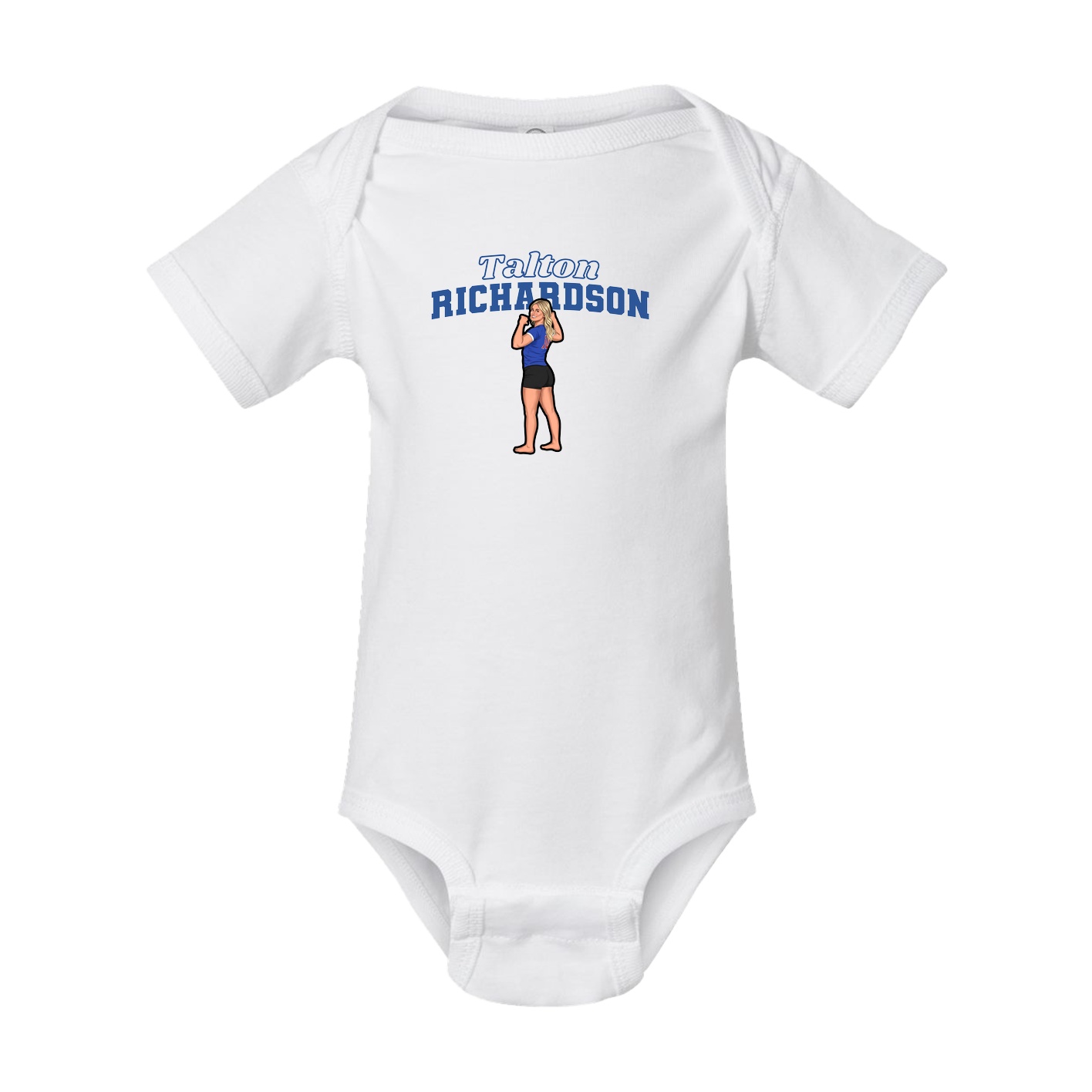 Baby Onesie — Name Arch in White