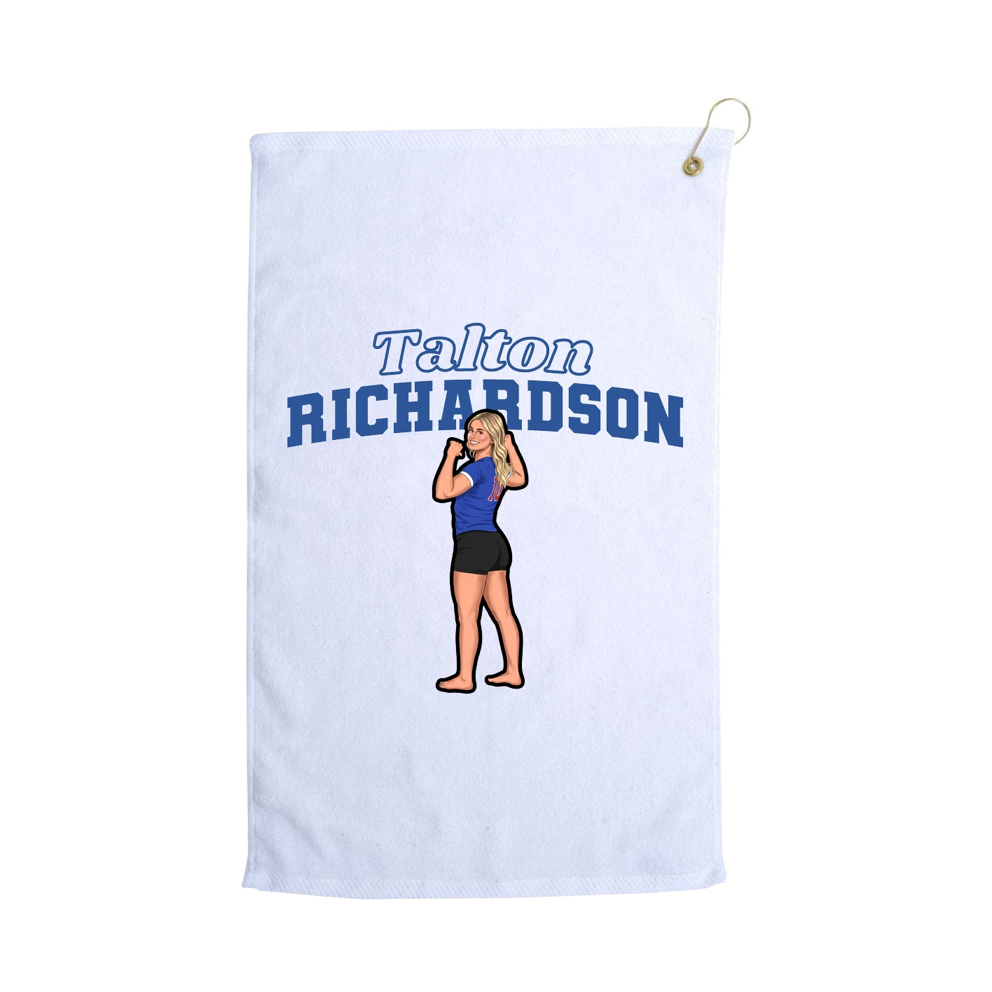 Golf Towel — Name Arch in White